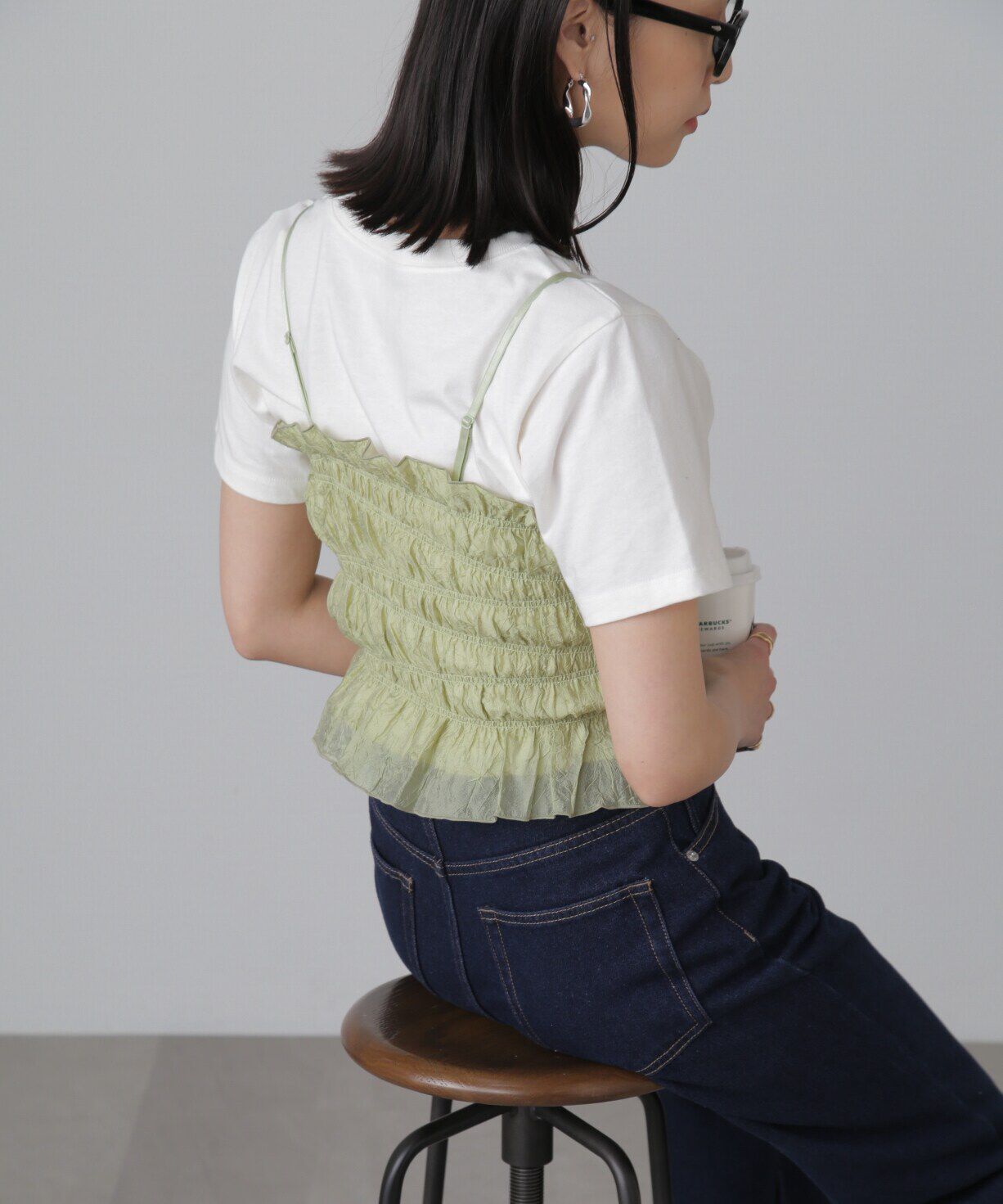  「ギャザーシャーリングビスチェ」|シャツ・ブラウス|