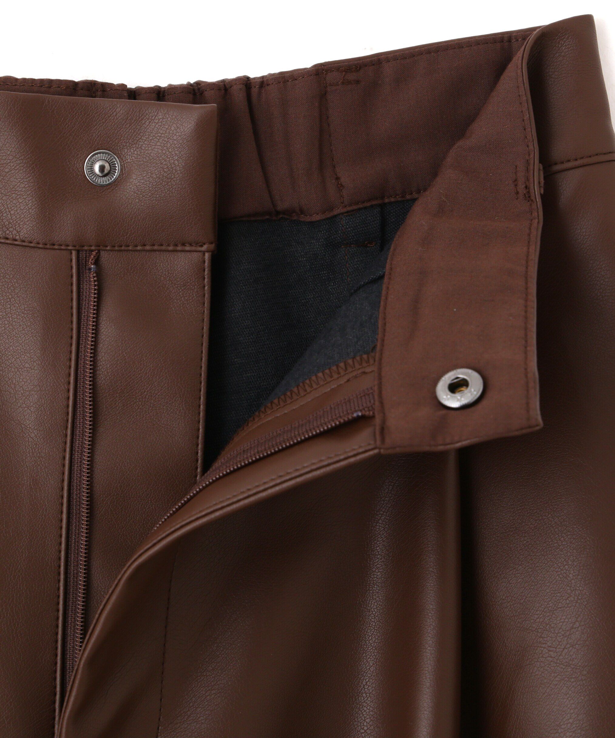  「合皮タックカーヴィーパンツ」|その他|