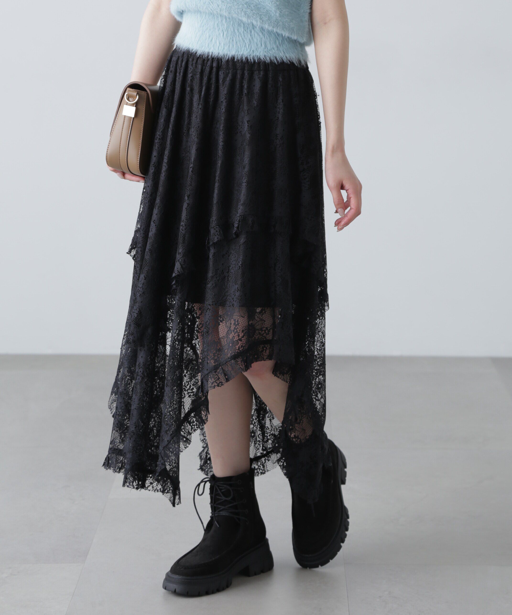  「イレヘムレーススカート」|スカート|ブラック
