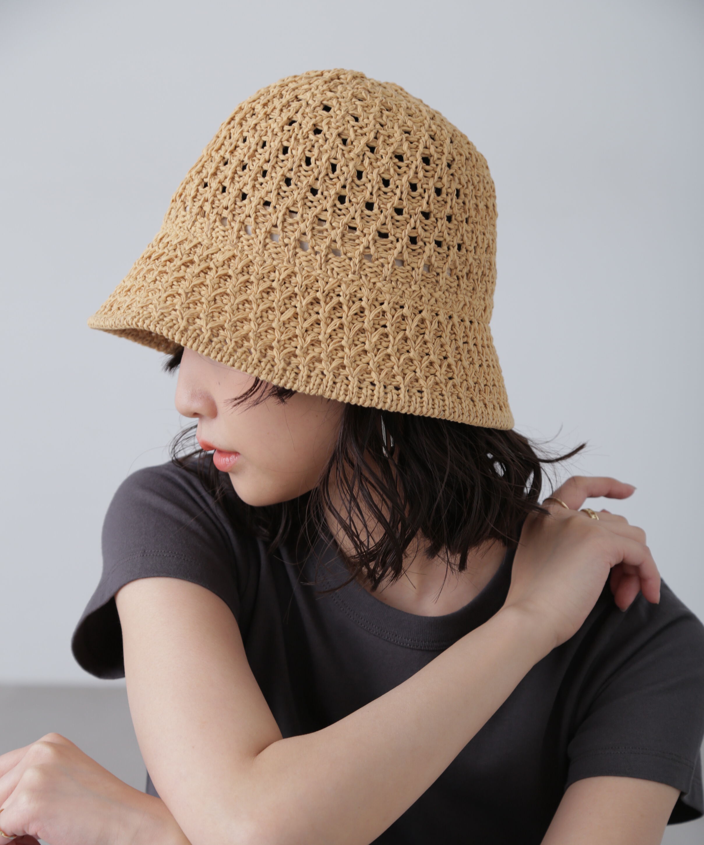  「クロシェハット」|ソックス|ベージュ