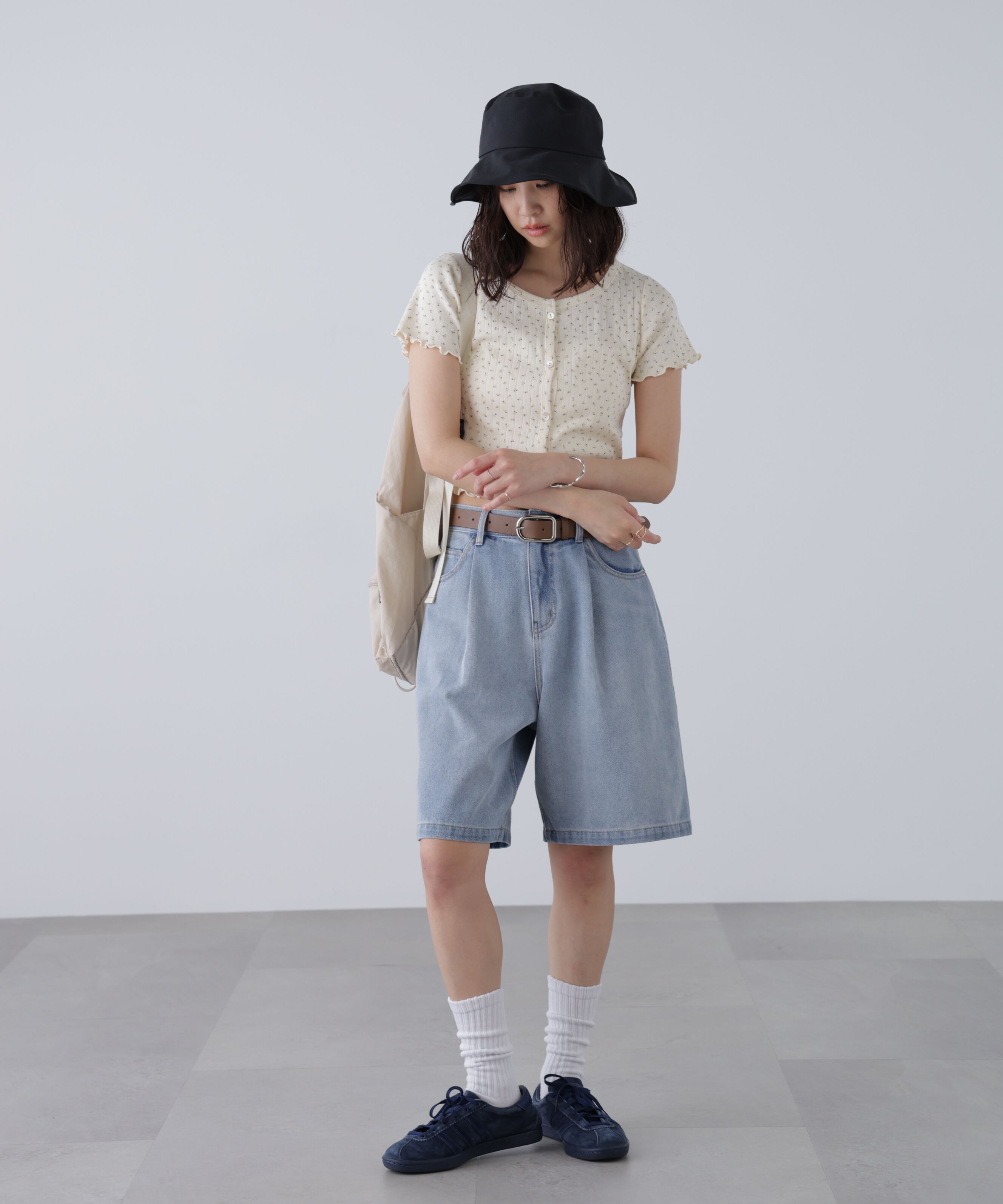  「花柄テレコカーディガン」|Tシャツ・カットソー|