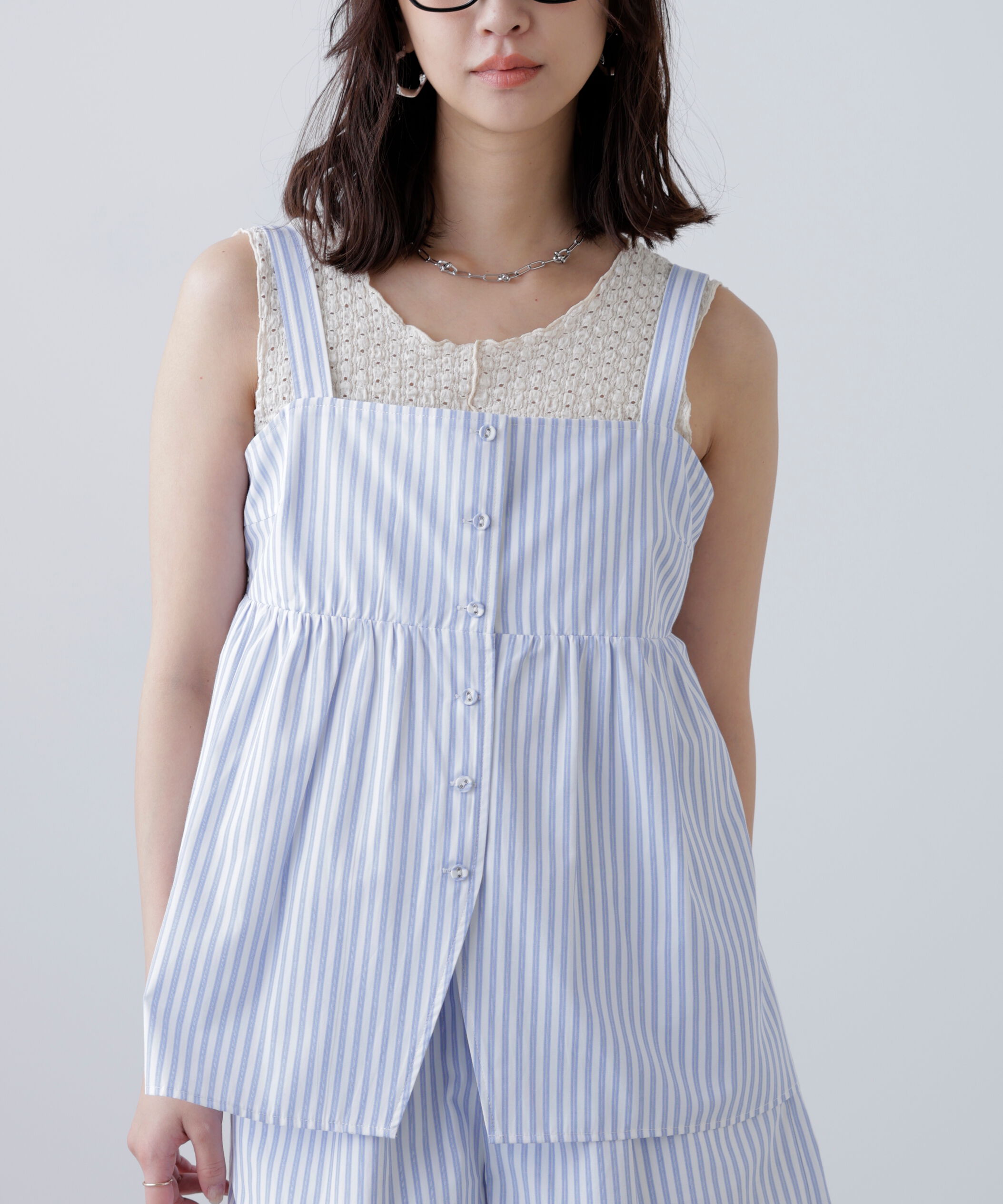  「〈セットアップ対応〉ストライプキャミソール」|シャツ・ブラウス|