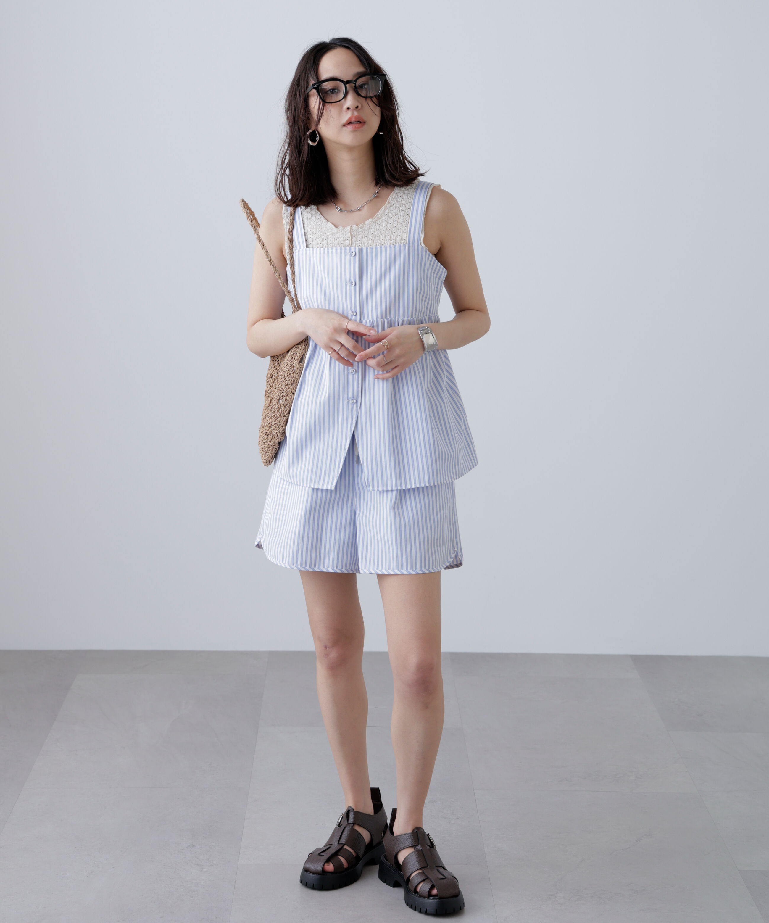  「〈セットアップ対応〉ストライプキャミソール」|シャツ・ブラウス|