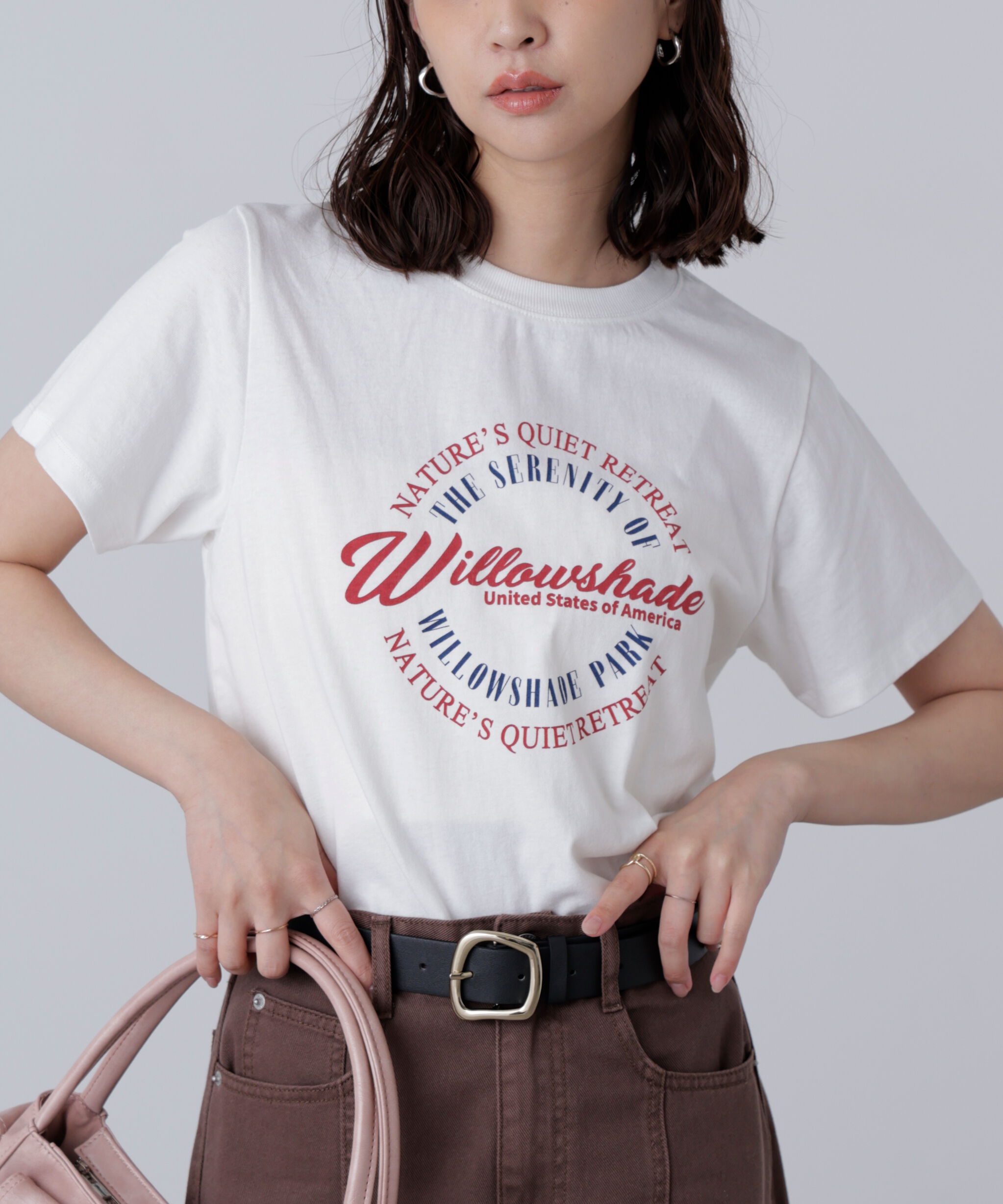  「サークルロゴプリントTシャツ」|Tシャツ・カットソー|ホワイト