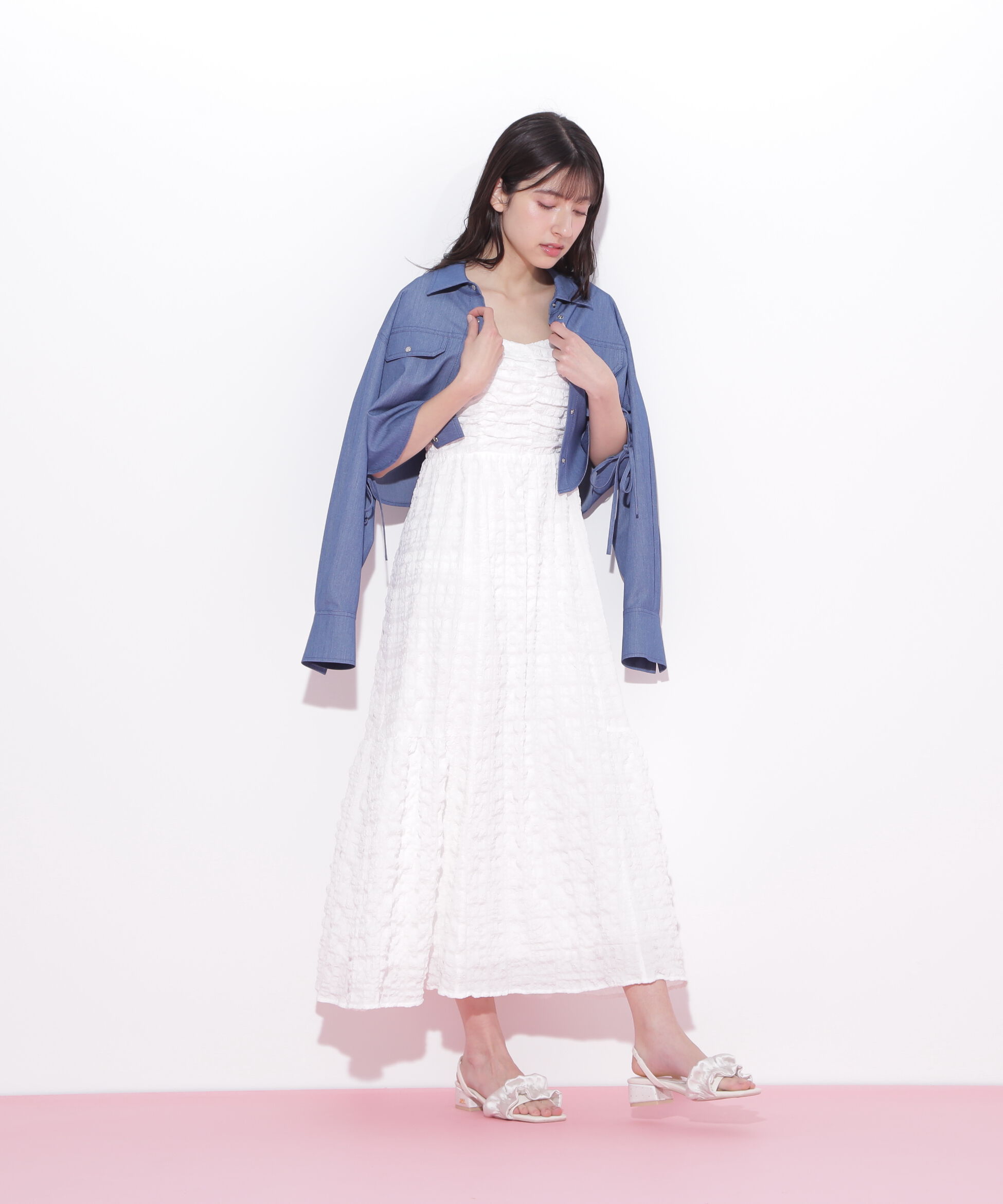  「ショルダーリボンワンピース」|ワンピース|