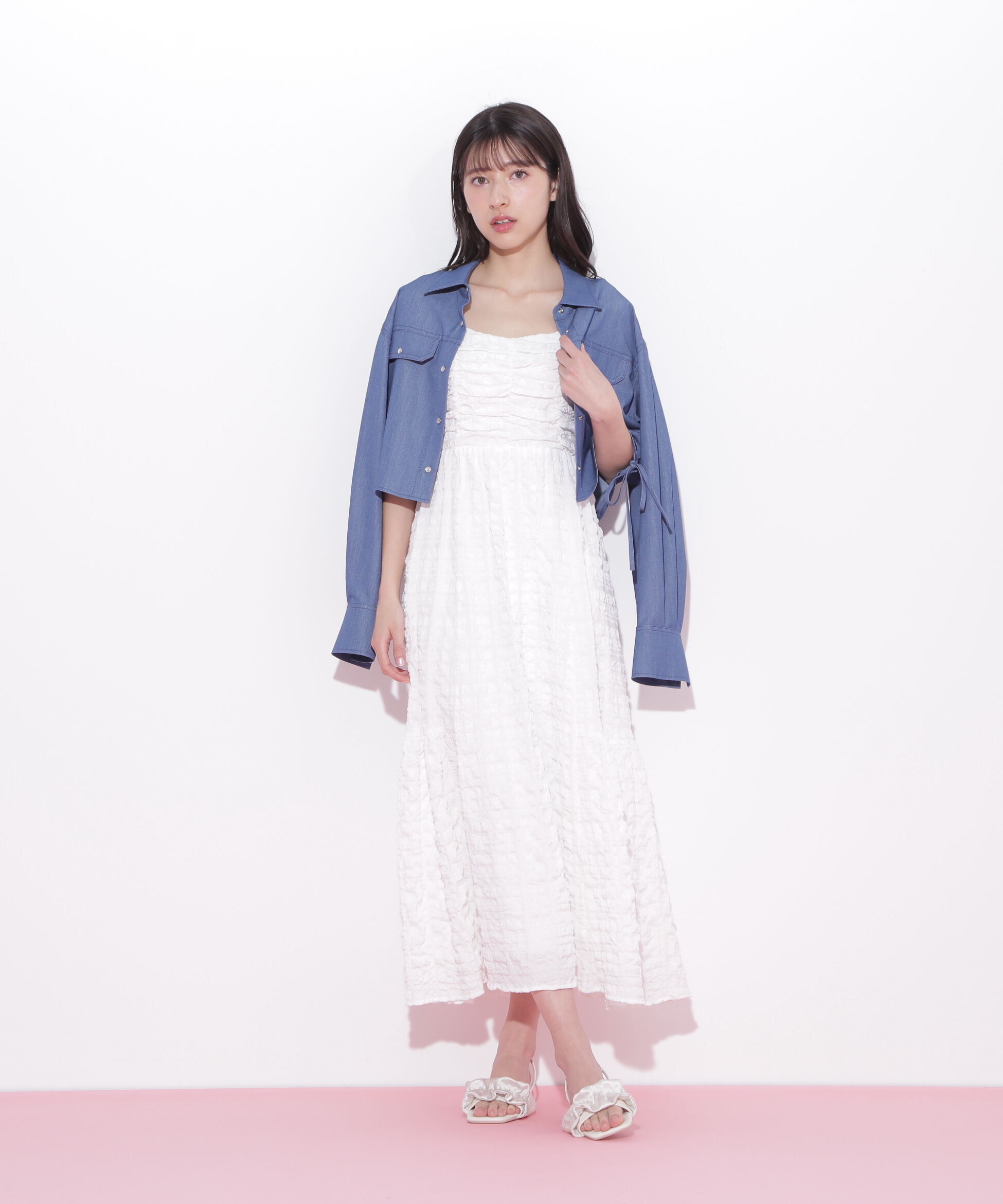  「ショルダーリボンワンピース」|ワンピース|