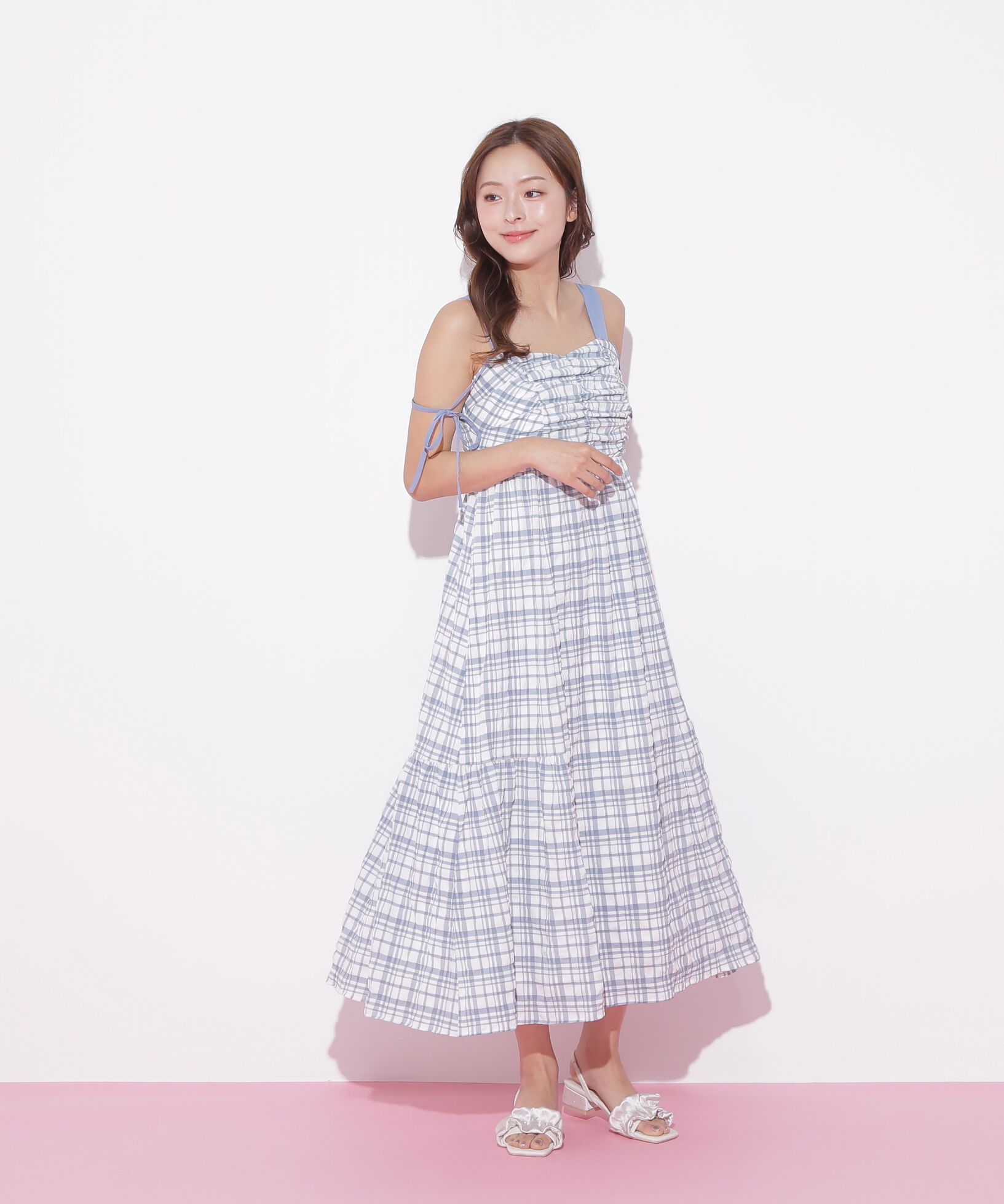  「ショルダーリボンワンピース」|ワンピース|