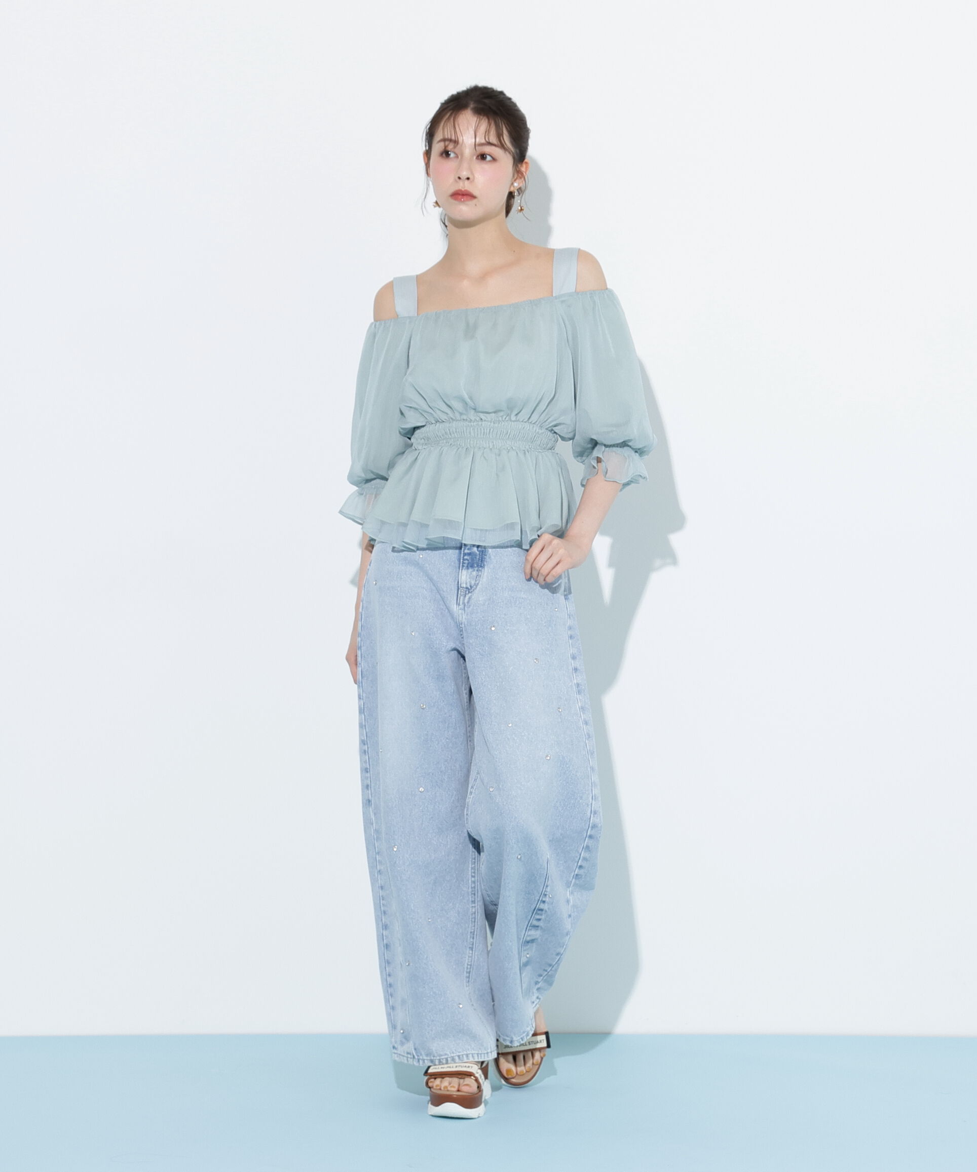  「楊柳オフショルパフブラウス」|シャツ・ブラウス|