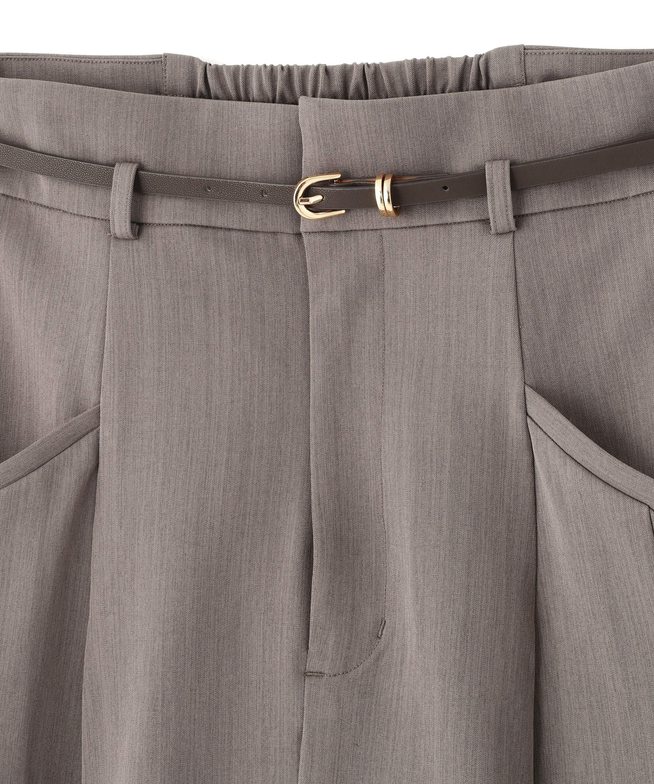  「ベルト付タックフレアスカート」|スカート|