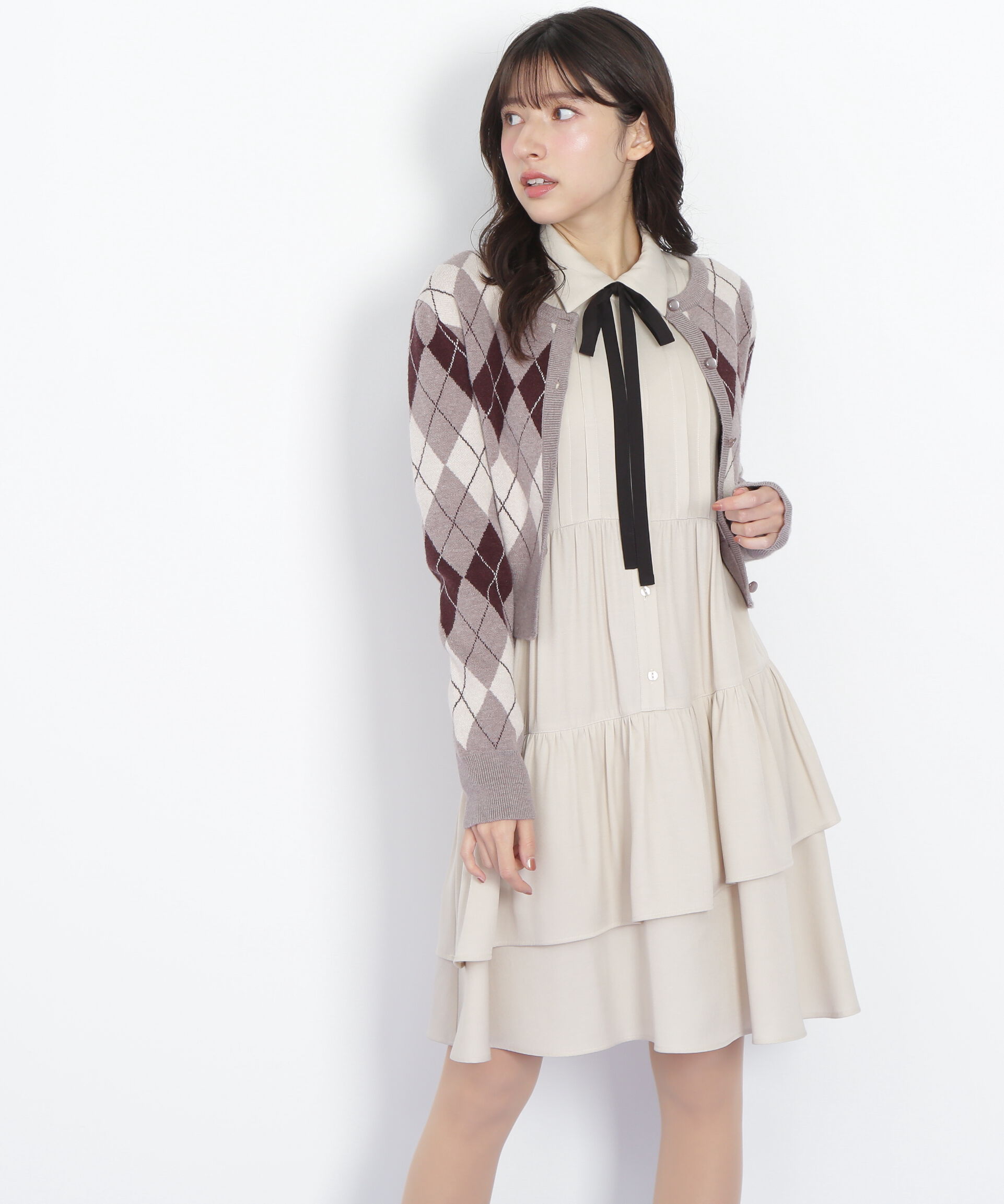  「ティアードミニシャツワンピース」|ワンピース|