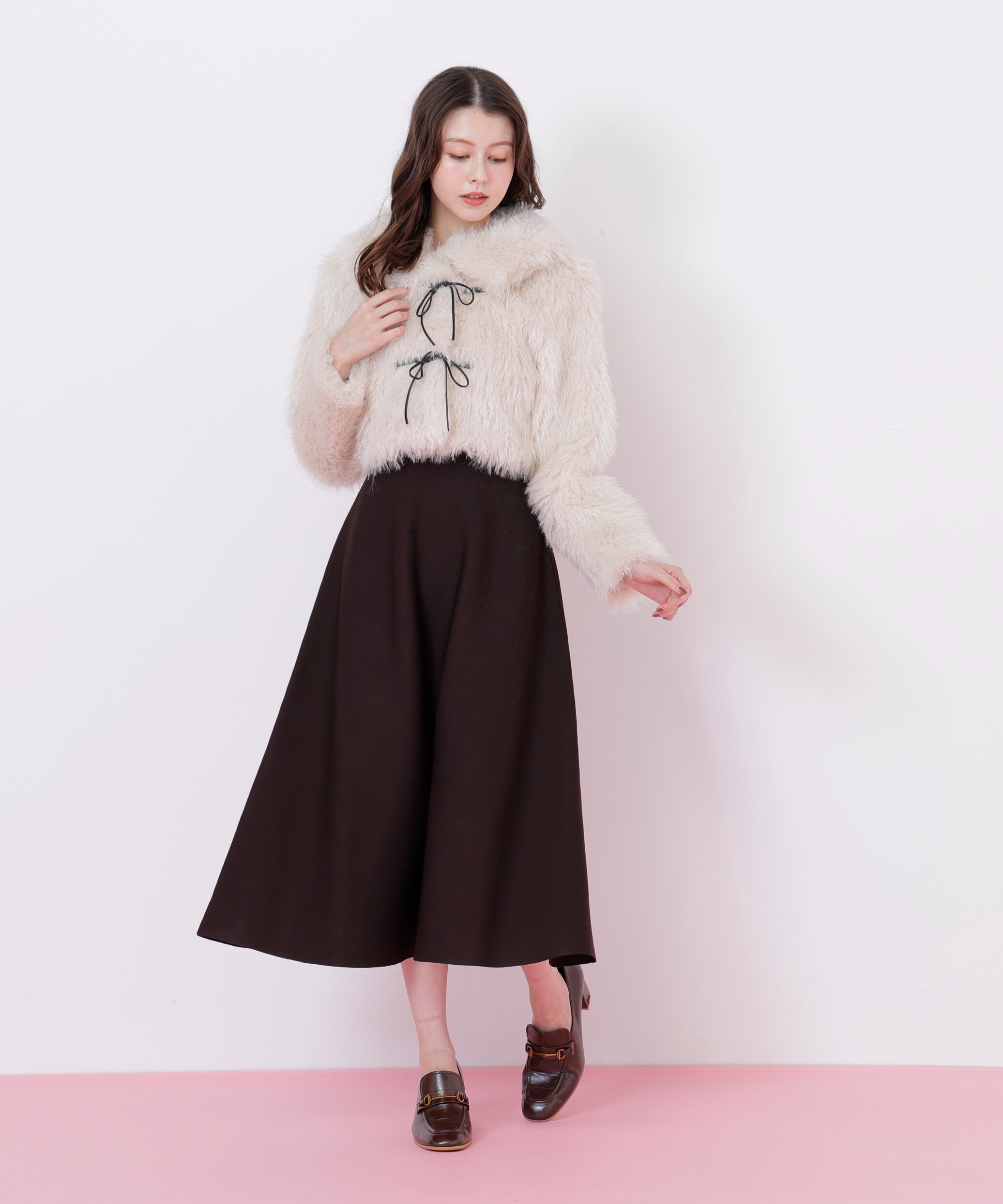  「リボンダッフルショートファーコート」|その他|