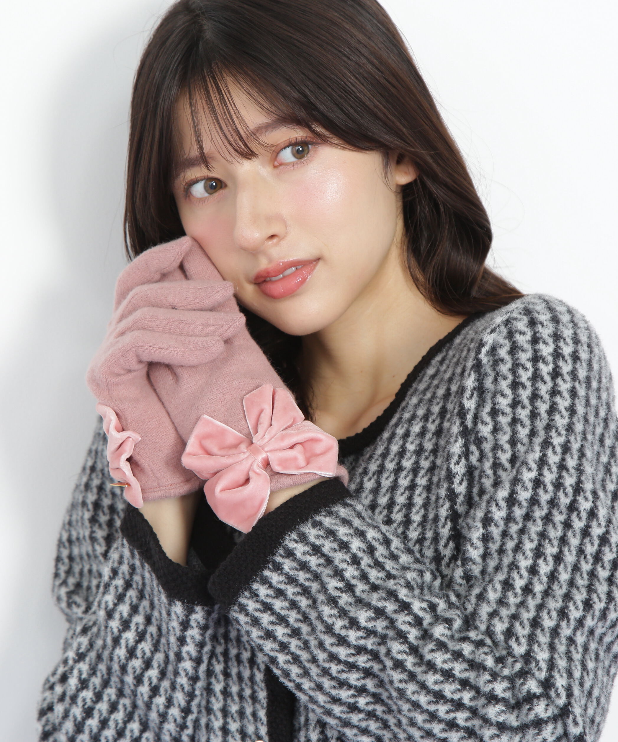  「RIBBONグローブ」|手袋|ピンク