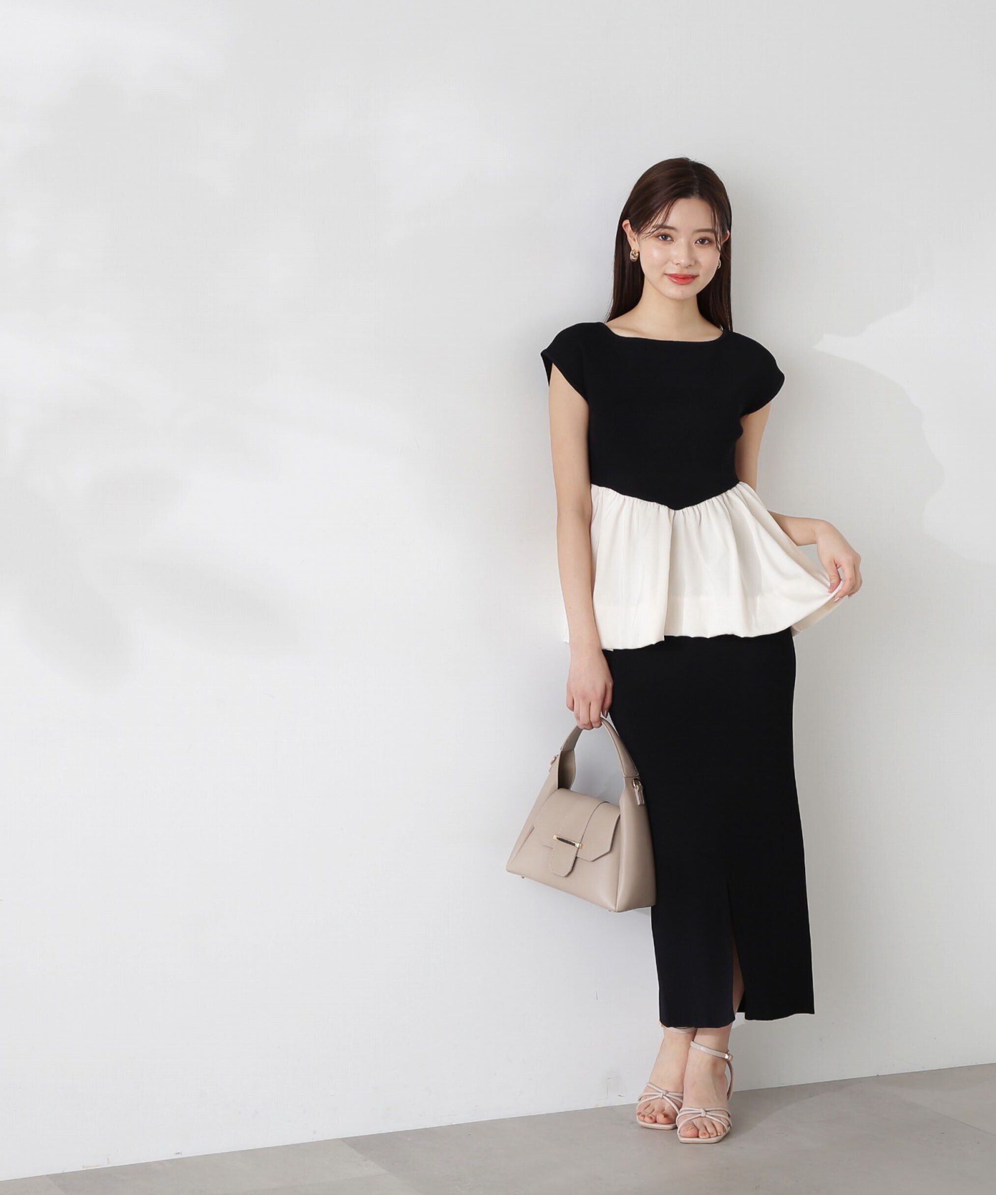 PROPORTION BODY DRESSING「バルーンペプラムニットSET UP　WEB限定カラー：ネイビー」|ワンピース|