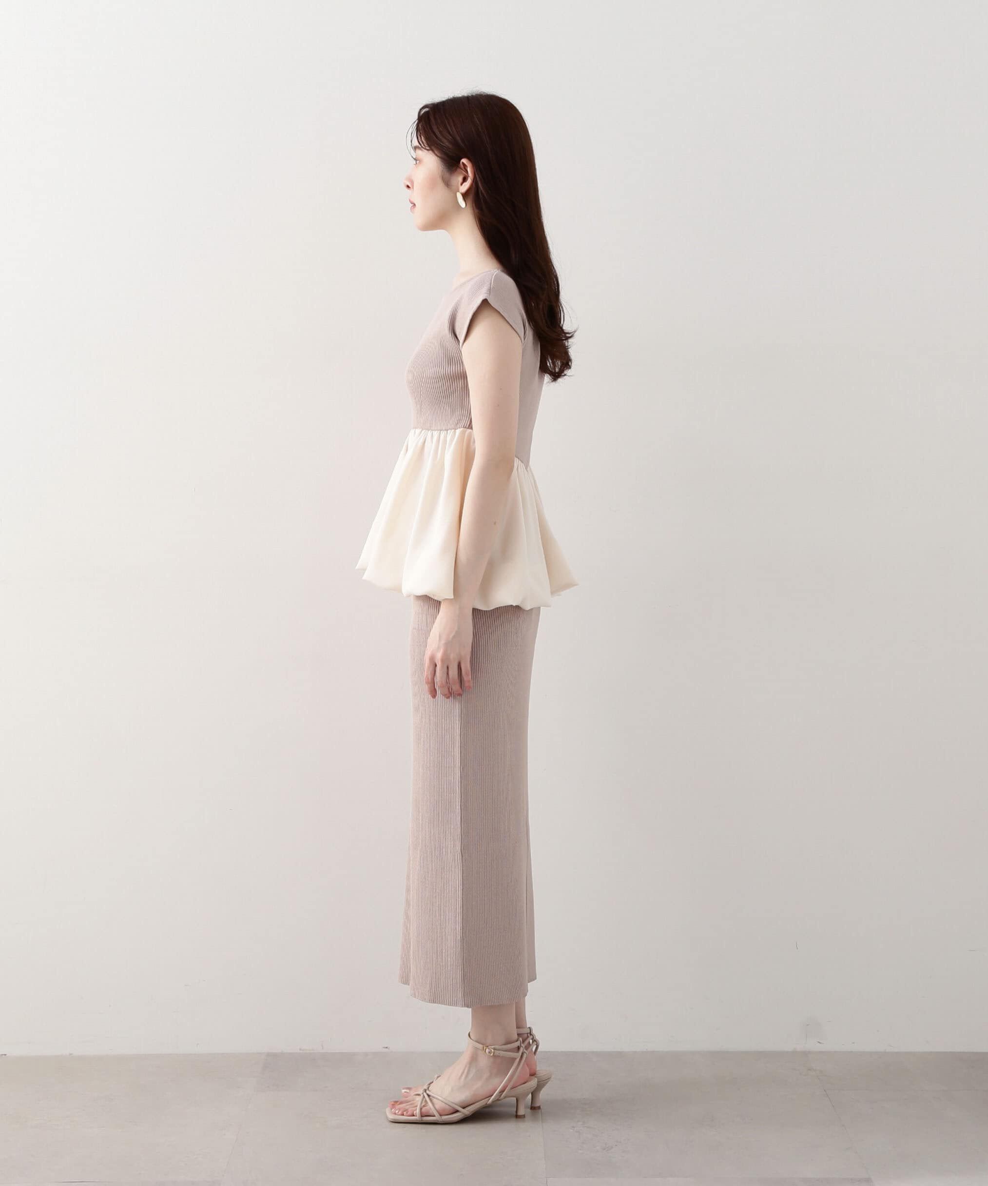PROPORTION BODY DRESSING「バルーンペプラムニットSET UP　WEB限定カラー：ネイビー」|ワンピース|