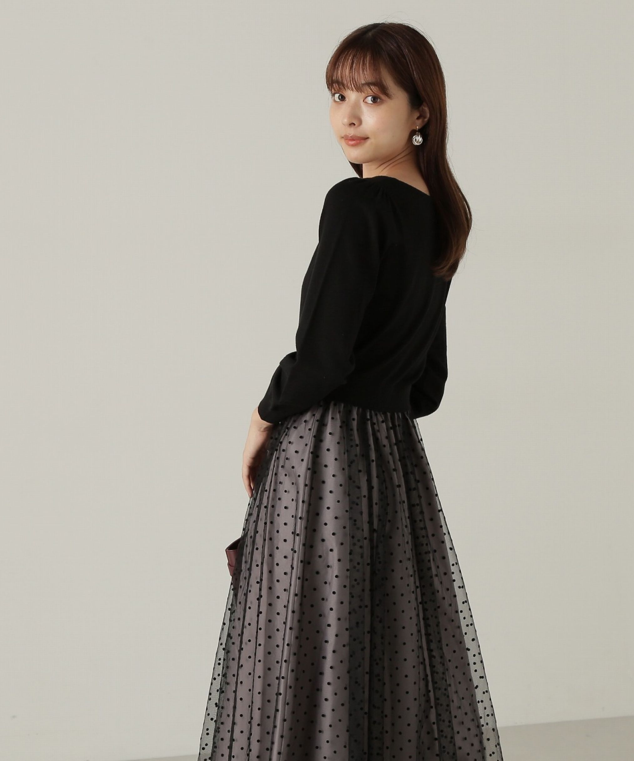 PROPORTION BODY DRESSING「チュールドットドッキングワンピース24AW」|ワンピース|