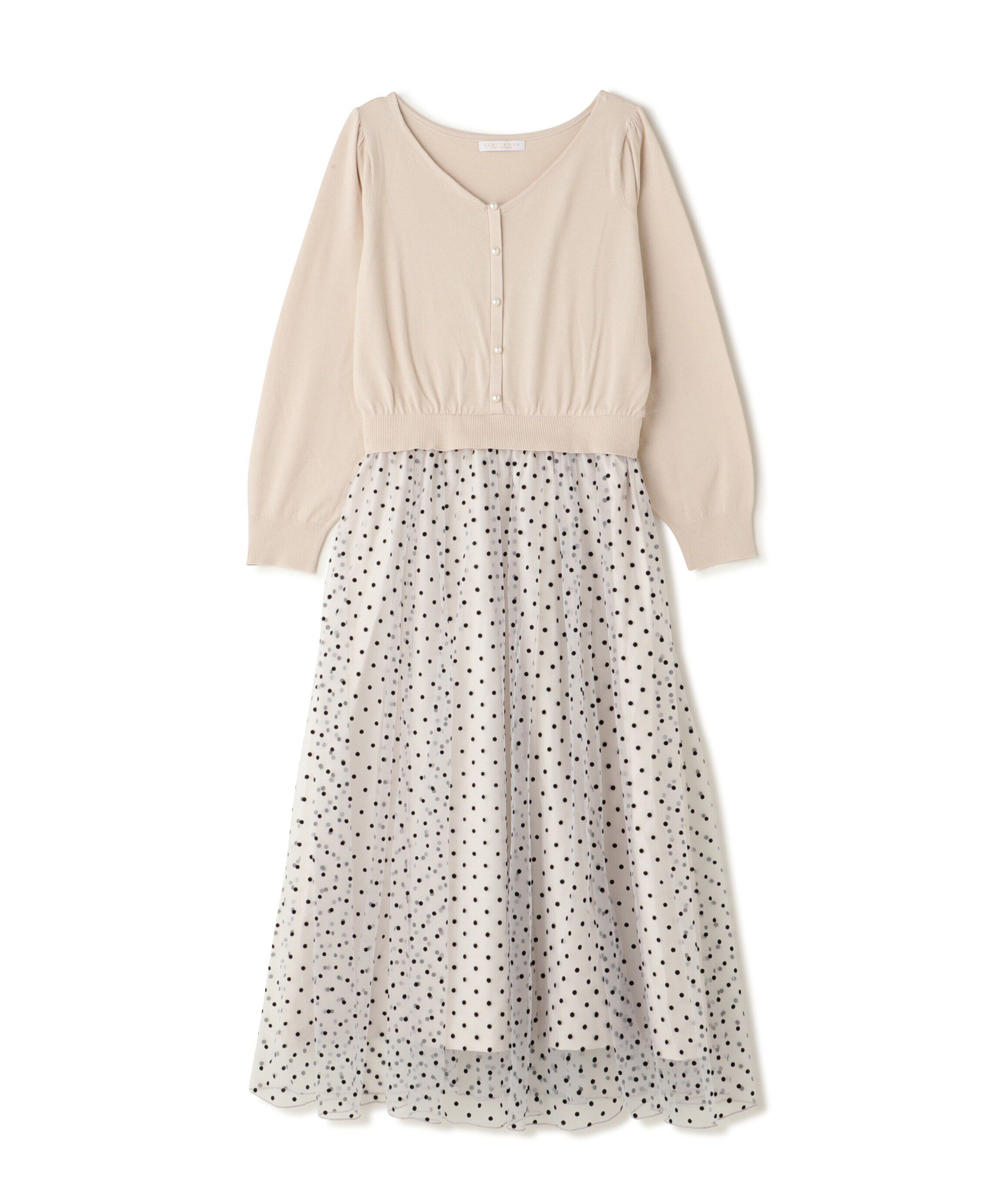 PROPORTION BODY DRESSING「チュールドットドッキングワンピース24AW」|ワンピース|