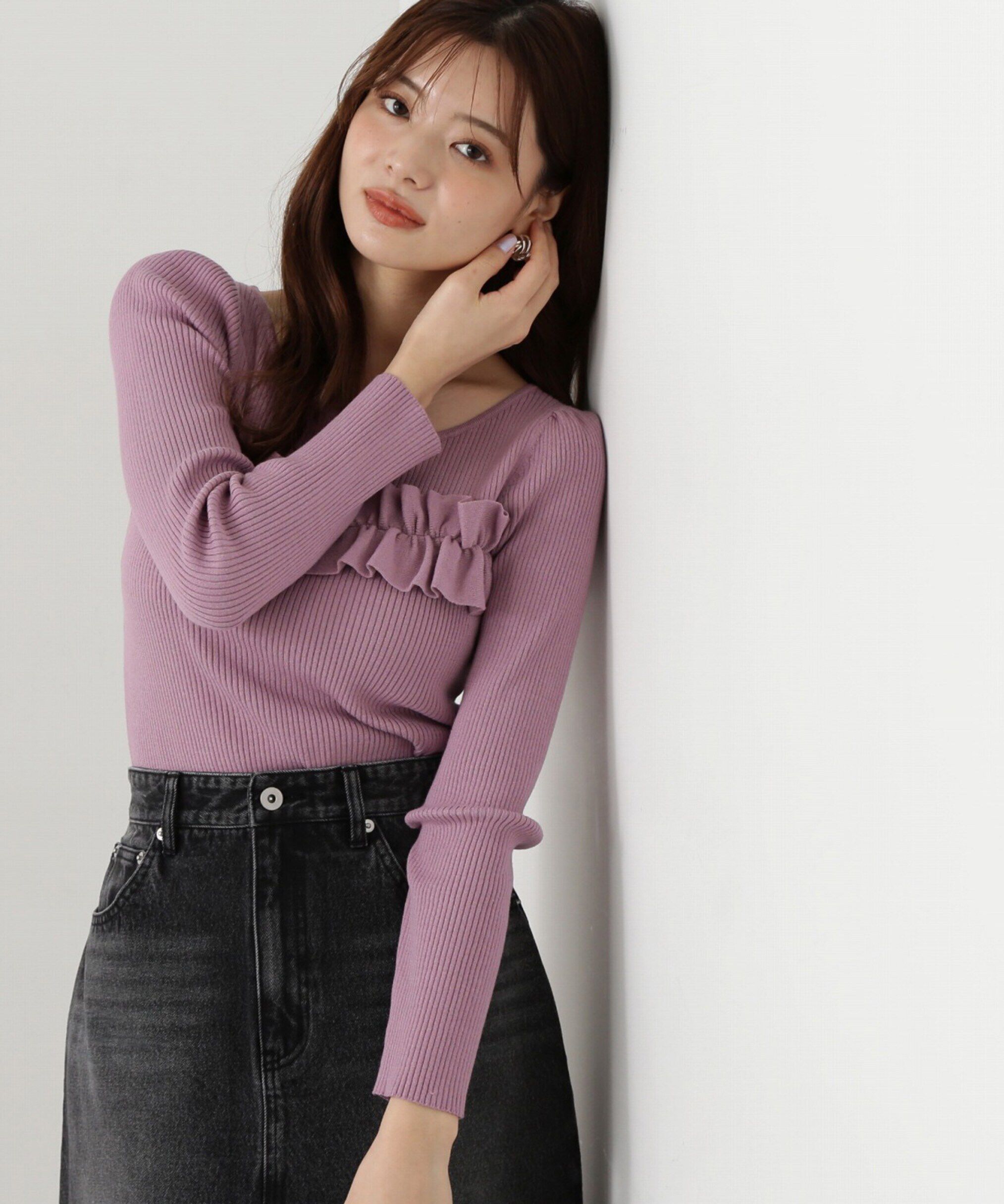 PROPORTION BODY DRESSING「ギャザーフリルリブニット」|ニット・セーター|