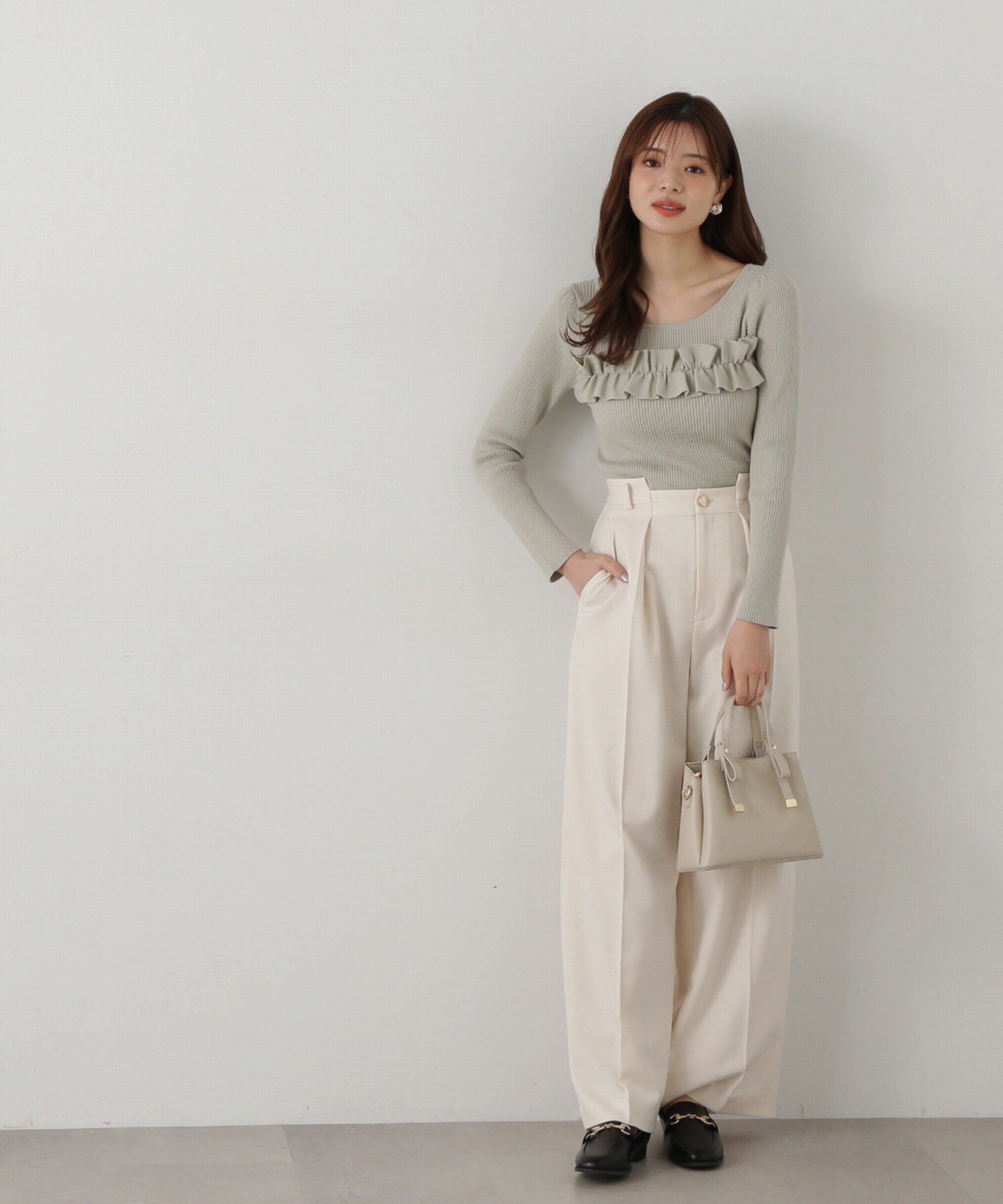 PROPORTION BODY DRESSING「ギャザーフリルリブニット」|ニット・セーター|