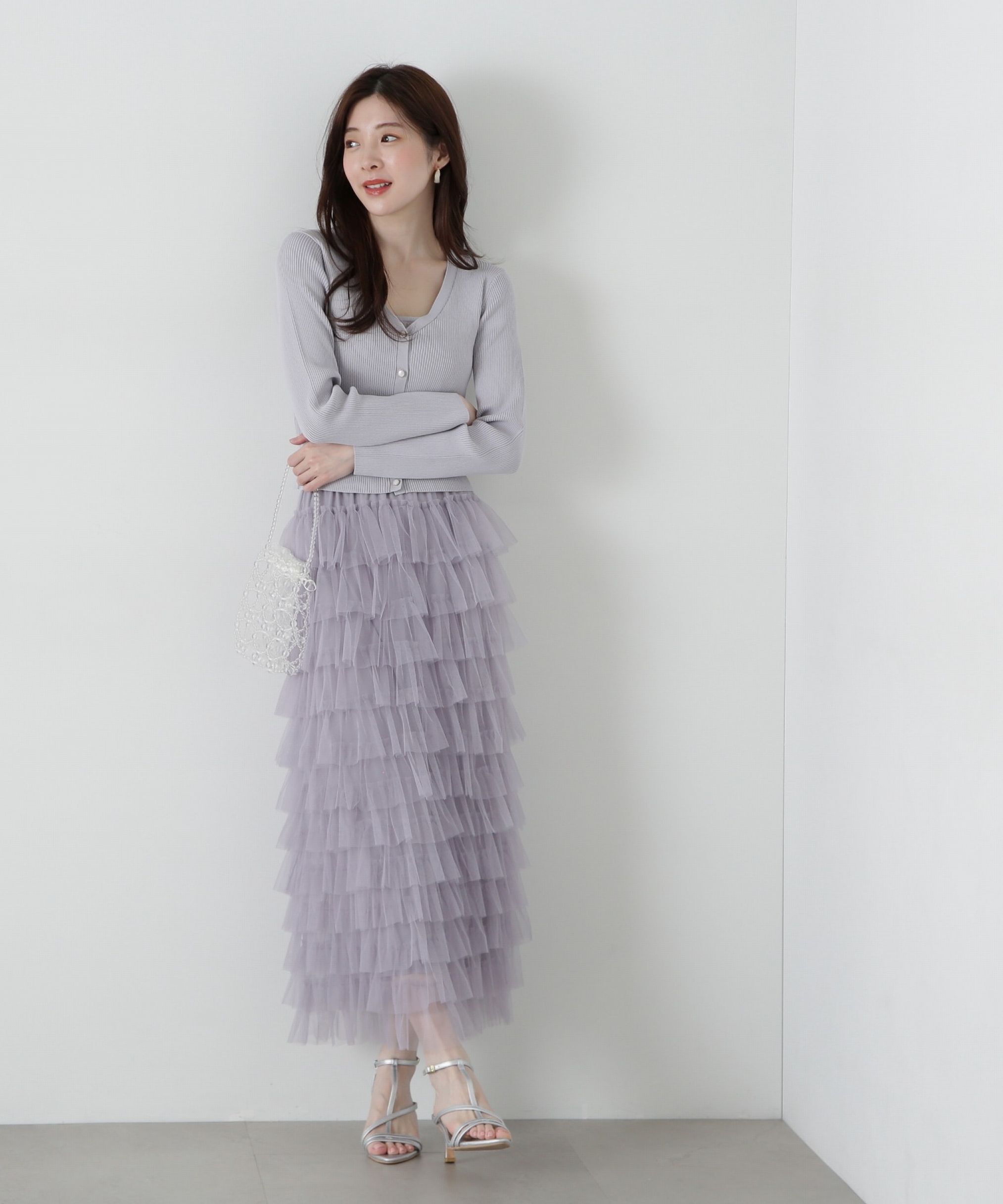 PROPORTION BODY DRESSING「Iラインチュールティアードスカート」|スカート|