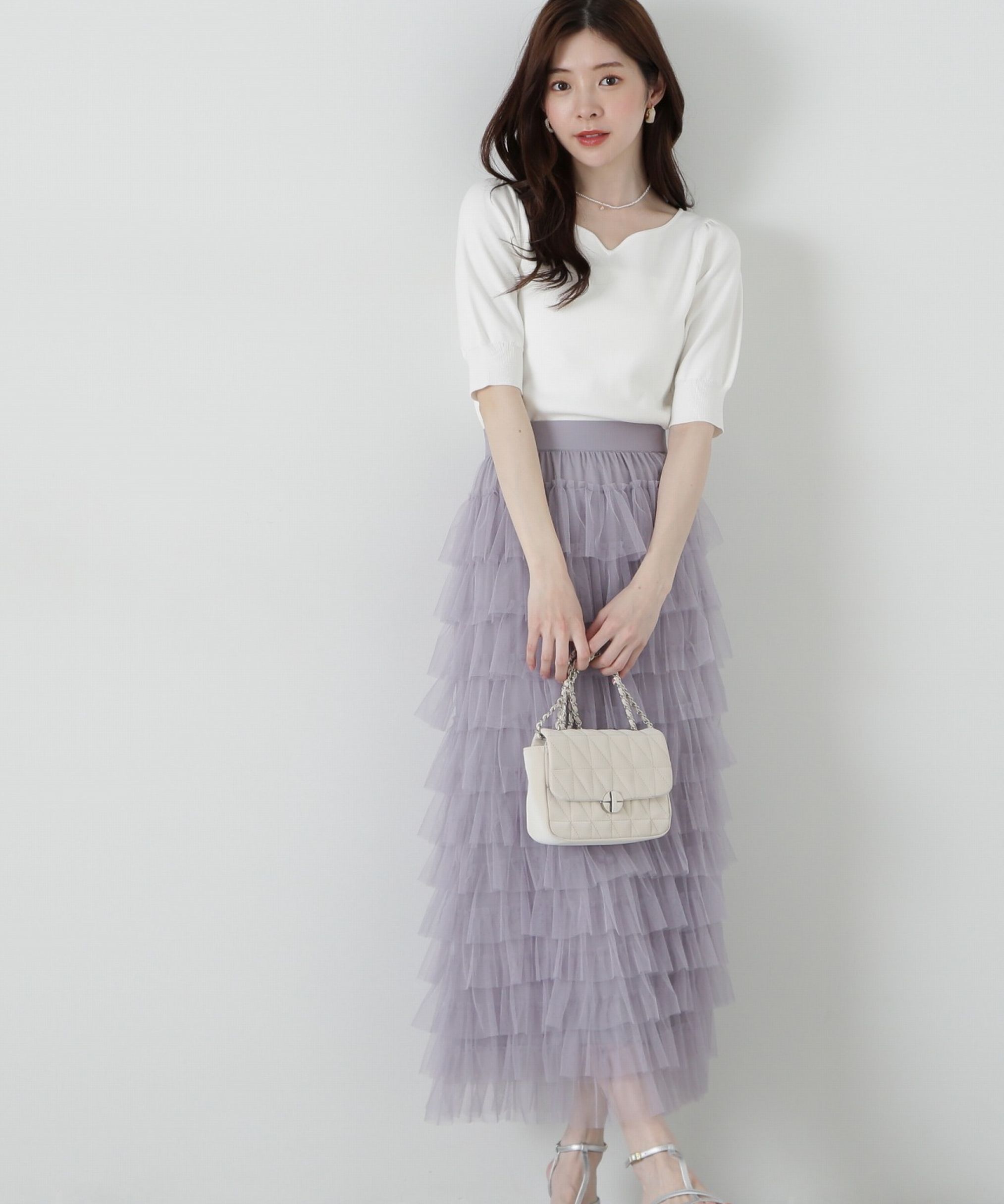 PROPORTION BODY DRESSING「Iラインチュールティアードスカート」|スカート|