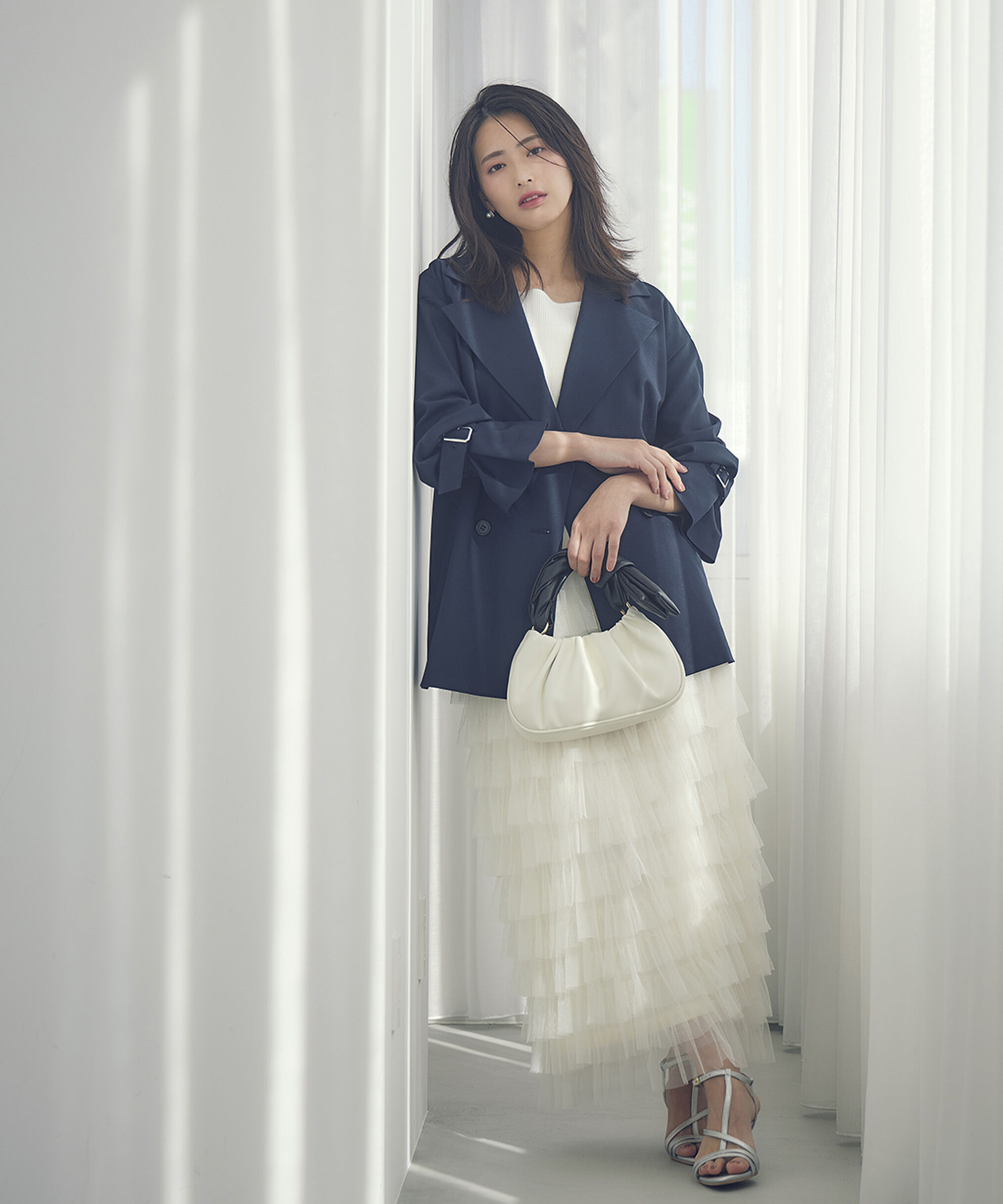 PROPORTION BODY DRESSING「Iラインチュールティアードスカート」|スカート|