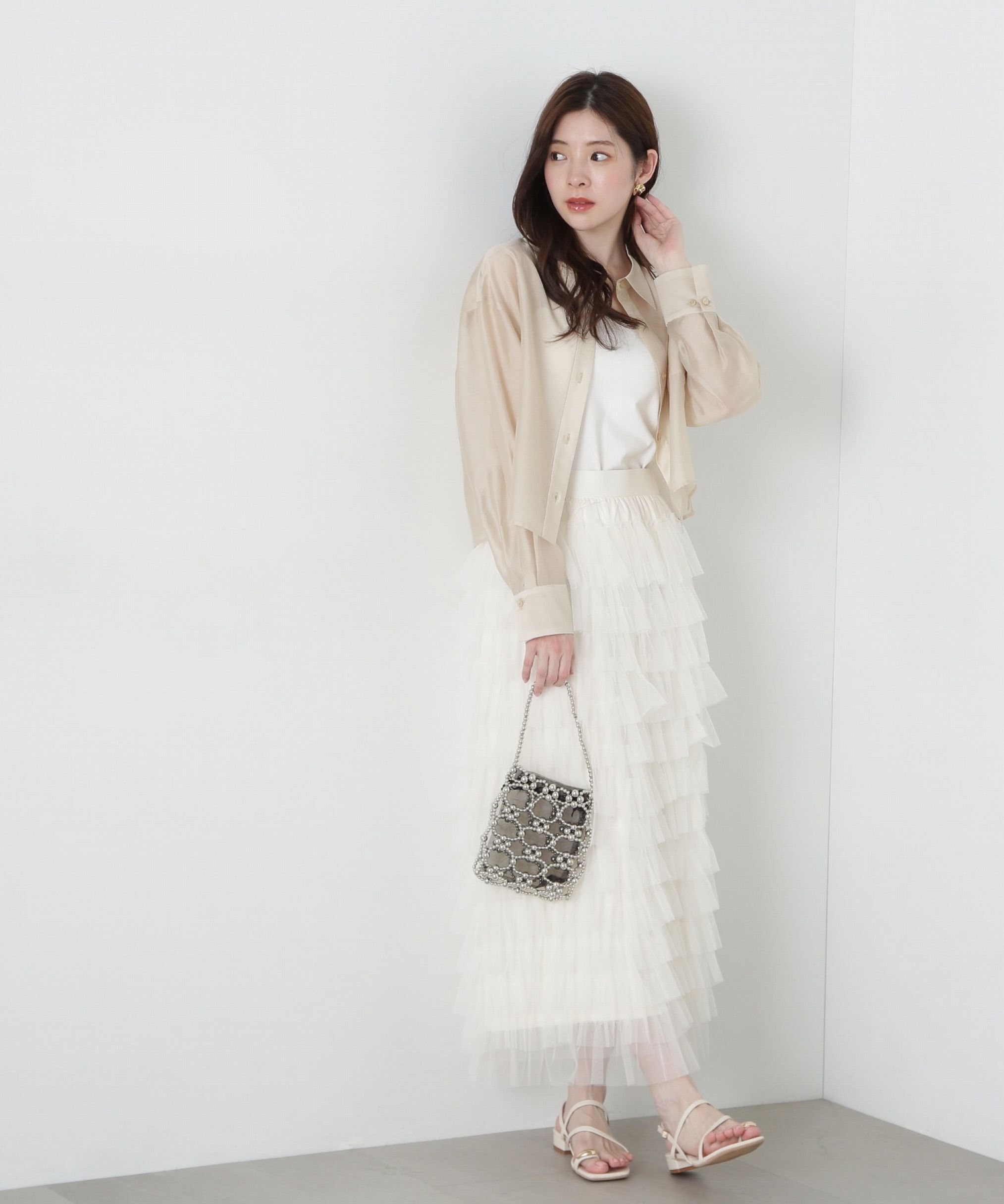 PROPORTION BODY DRESSING「Iラインチュールティアードスカート」|スカート|