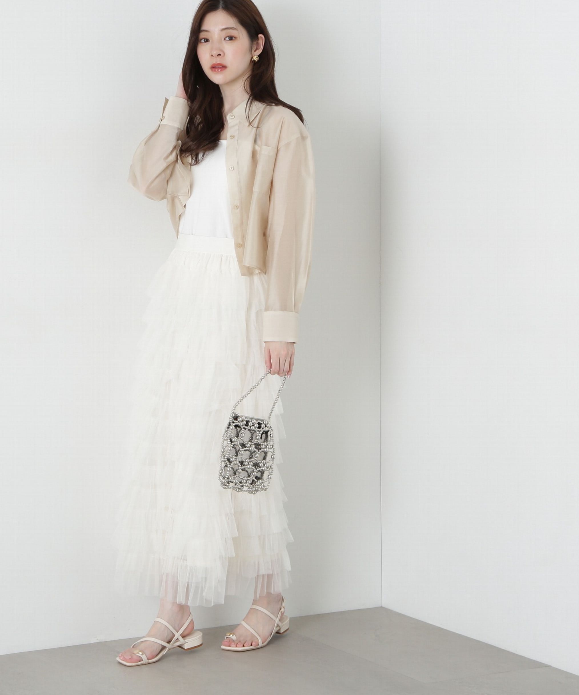 PROPORTION BODY DRESSING「Iラインチュールティアードスカート」|スカート|