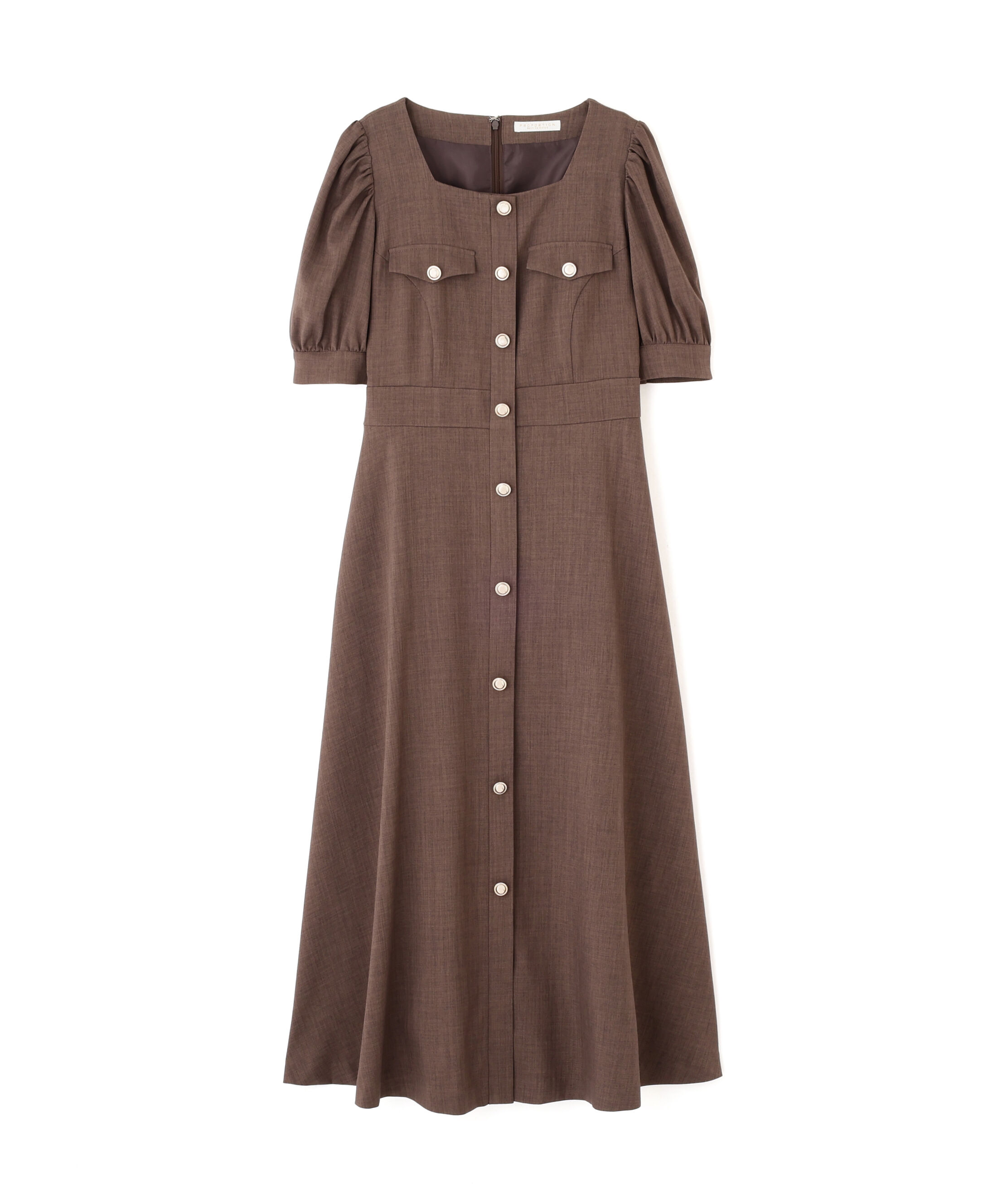 PROPORTION BODY DRESSING「フロント釦スクエアネックワンピース」|ワンピース|