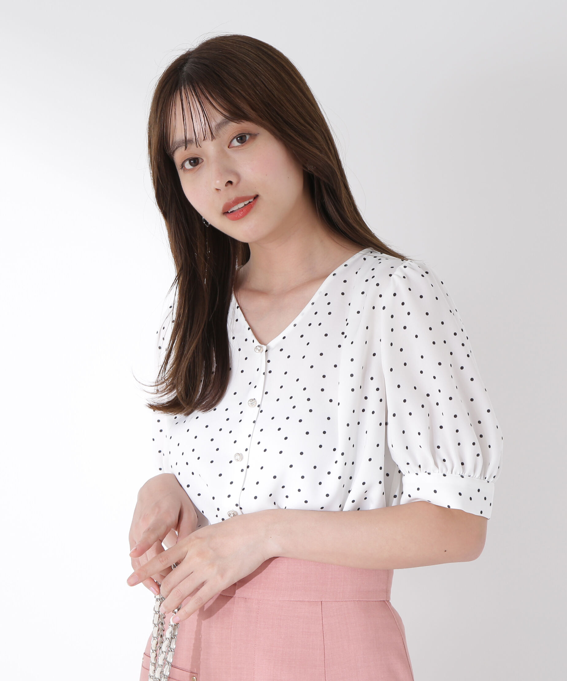 PROPORTION BODY DRESSING「キラボタンブラウス」|シャツ・ブラウス|ホワイトドッ 1