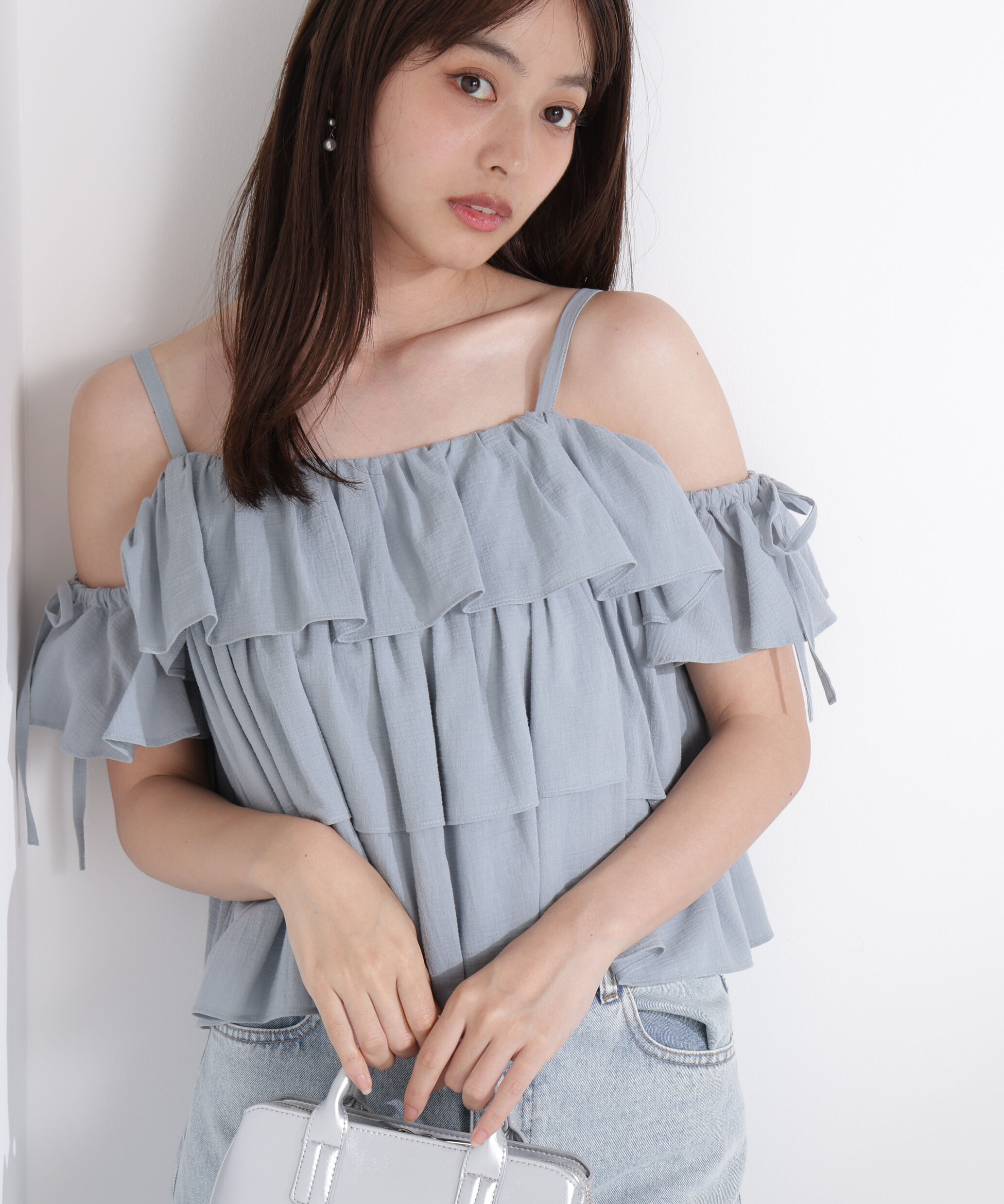 PROPORTION BODY DRESSING「《EDIT COLOGNE》ティアードキャミブラウス」|シャツ・ブラウス|ブルー