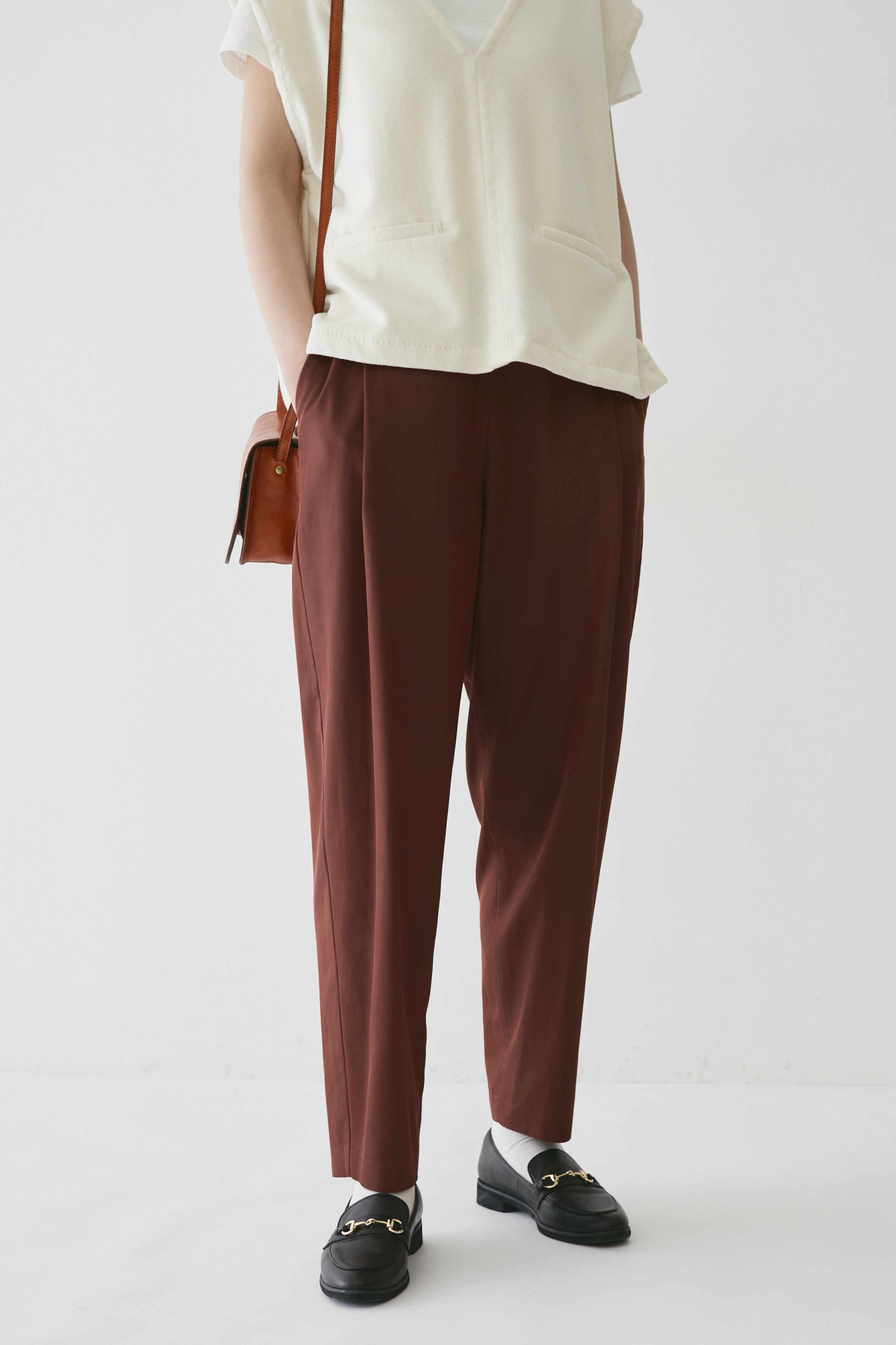  「◆ワイドテーパーカラーパンツ」|その他|ブラウン