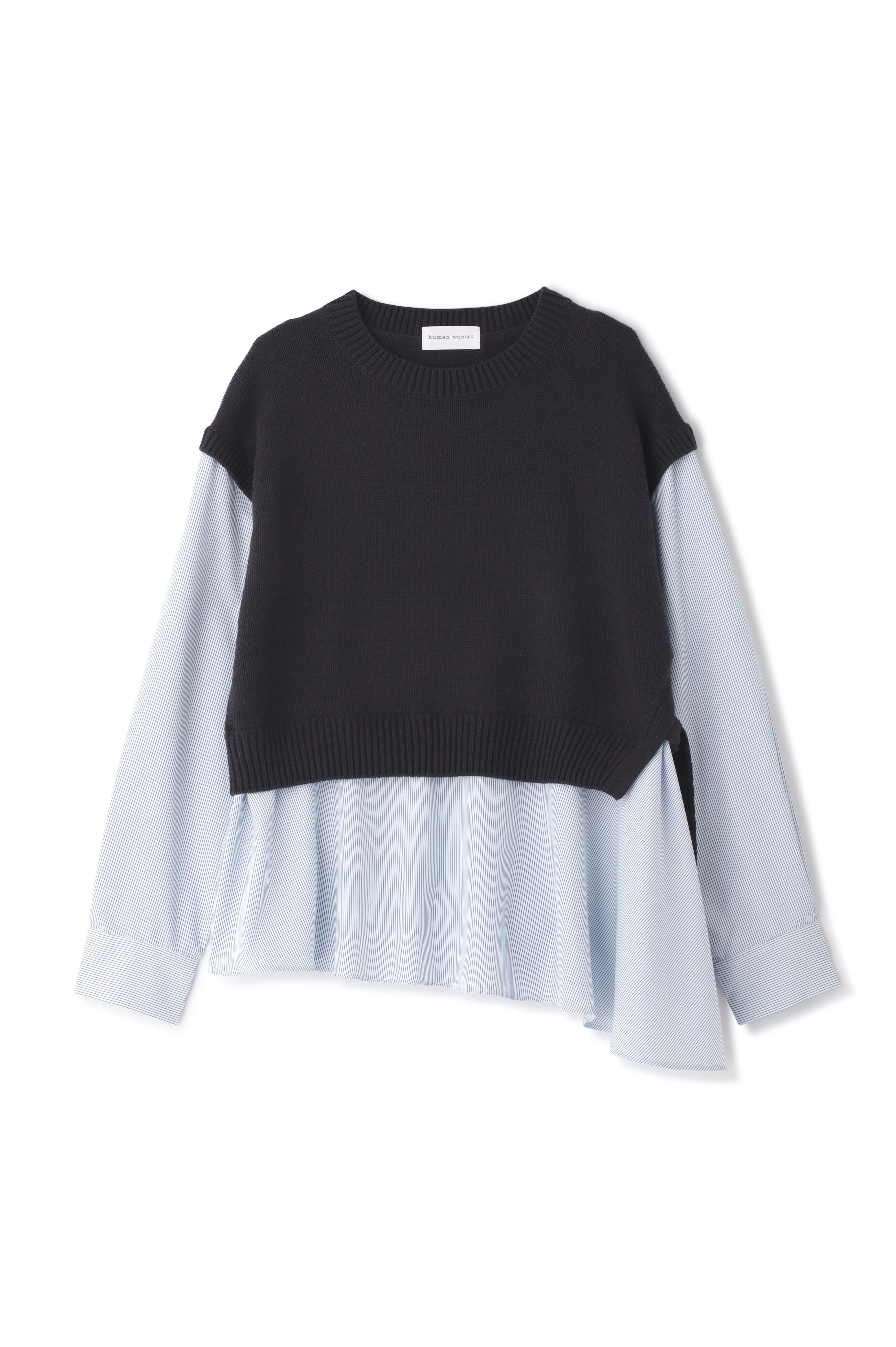  「◆布帛コンビニットプルオーバー」|ニット・セーター|