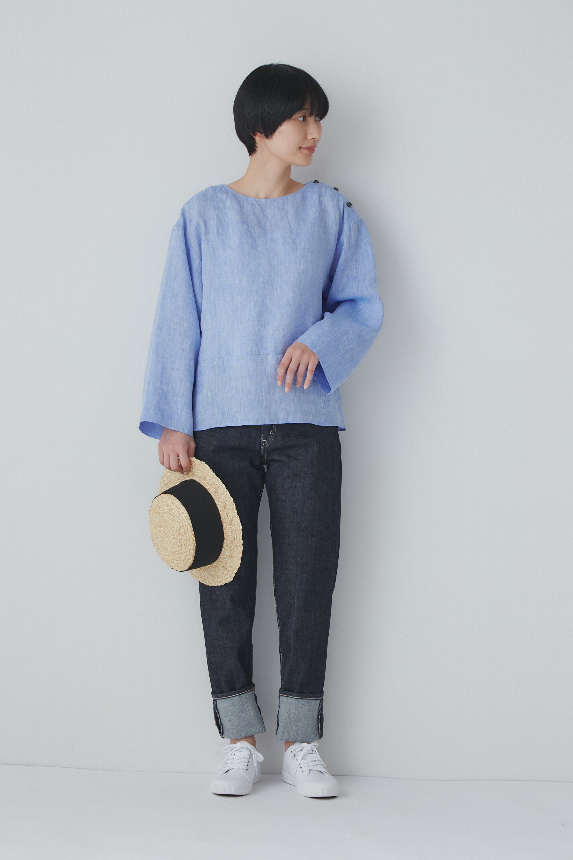  「◆ハードマンリネンショルダーボタンブラウス」|シャツ・ブラウス|