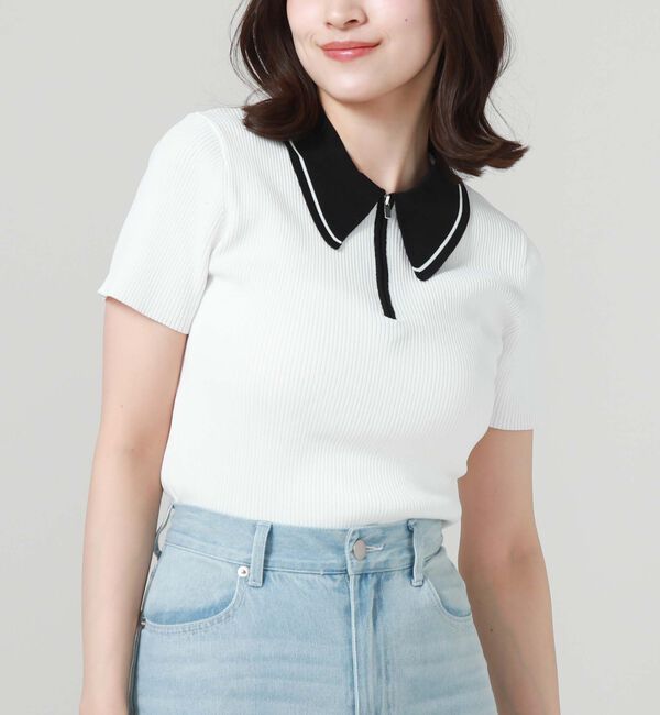 archives「ラインカラーハーフｚｉｐリブニット」|ニット・セーター|OFF WHITE