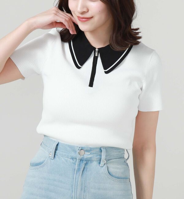 archives「ラインカラーハーフｚｉｐリブニット」|ニット・セーター|