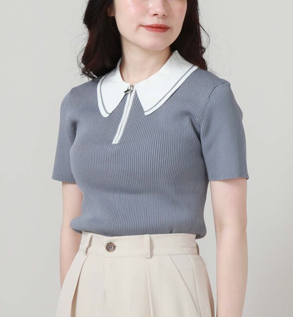 archives「ラインカラーハーフｚｉｐリブニット」|ニット・セーター|