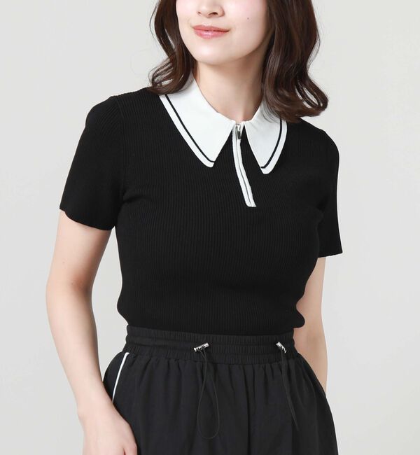 archives「ラインカラーハーフｚｉｐリブニット」|ニット・セーター|