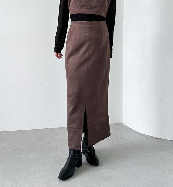 archives「スエードロングタイトスカート」|スカート|BROWN