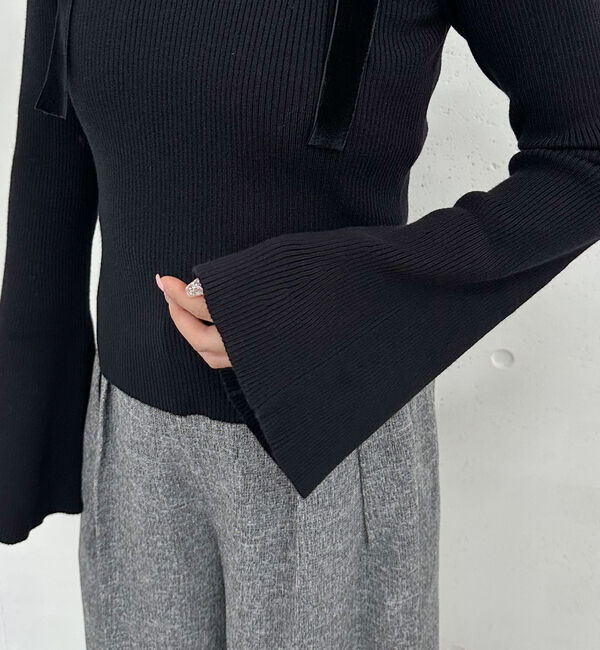 archives「ベロア肩リボンオフショルニットプルオーバー」|ニット・セーター|