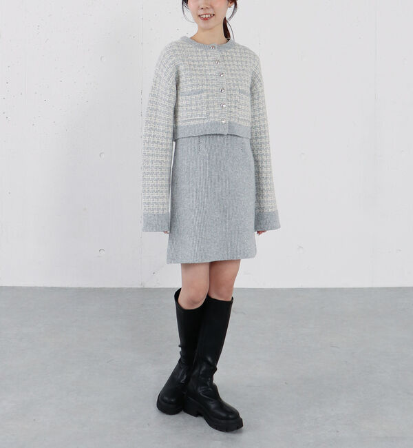 archives「ツイードニットカーディガン&times;ミニキャミワンピＳＥＴ」|チュニック|GRAY