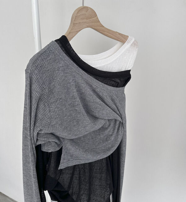 Doux archives「フィンガーホールシアーリブロンＴ／」|Tシャツ・カットソー|