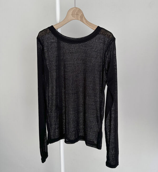 Doux archives「フィンガーホールシアーリブロンＴ／」|Tシャツ・カットソー|BLACK