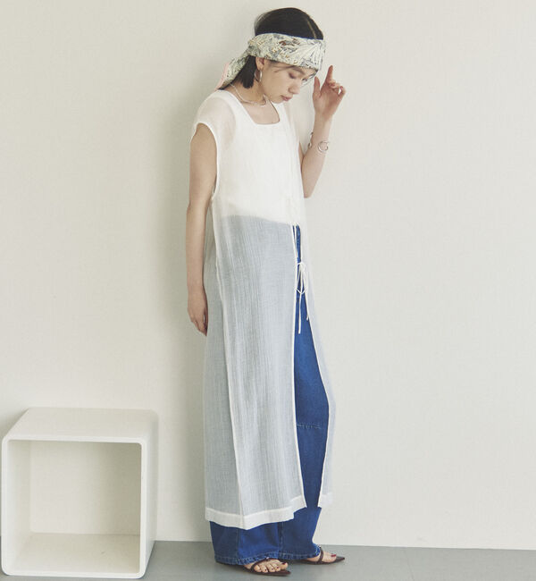 Doux archives「前後２ＷＡＹ楊柳ジレワンピース」|ワンピース|