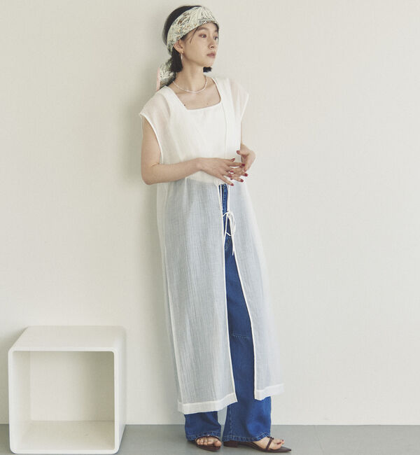 Doux archives「前後２ＷＡＹ楊柳ジレワンピース」|ワンピース|