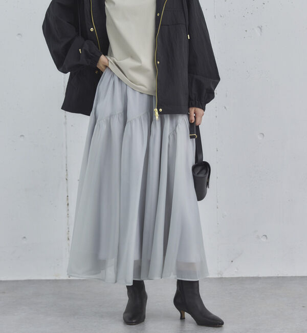 Doux archives「切替ギャザースカート」|スカート|GRAY