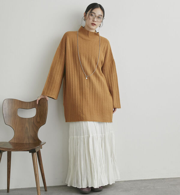 Doux archives「ワイドリブチュニックニット」|ニット・セーター|