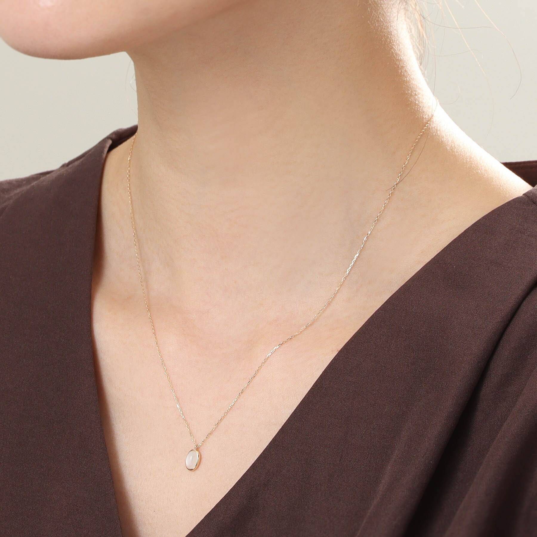 COCOSHNIK「【WEB限定】K10ムーンストーン ネックレス」|ネックレス|