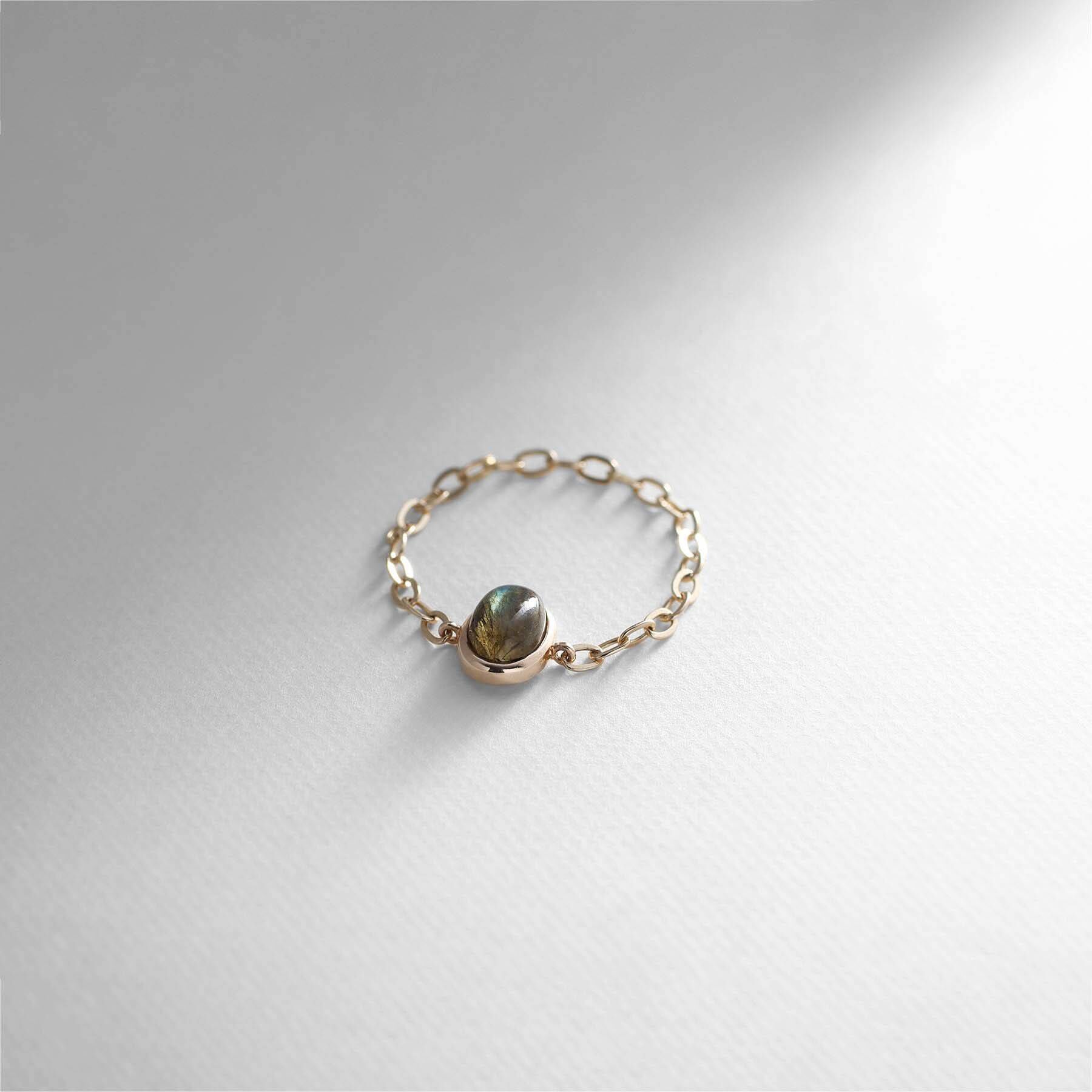 COCOSHNIK「【WEB限定】K10ラブラドライト チェーンリング」|リング|