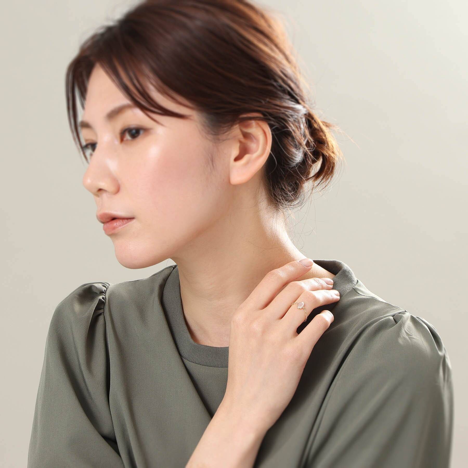 COCOSHNIK「【WEB限定】K10ムーンストーン チェーンリング」|リング|