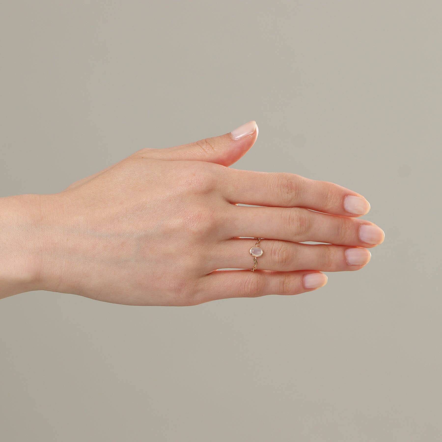 COCOSHNIK「【WEB限定】K10ムーンストーン チェーンリング」|リング|